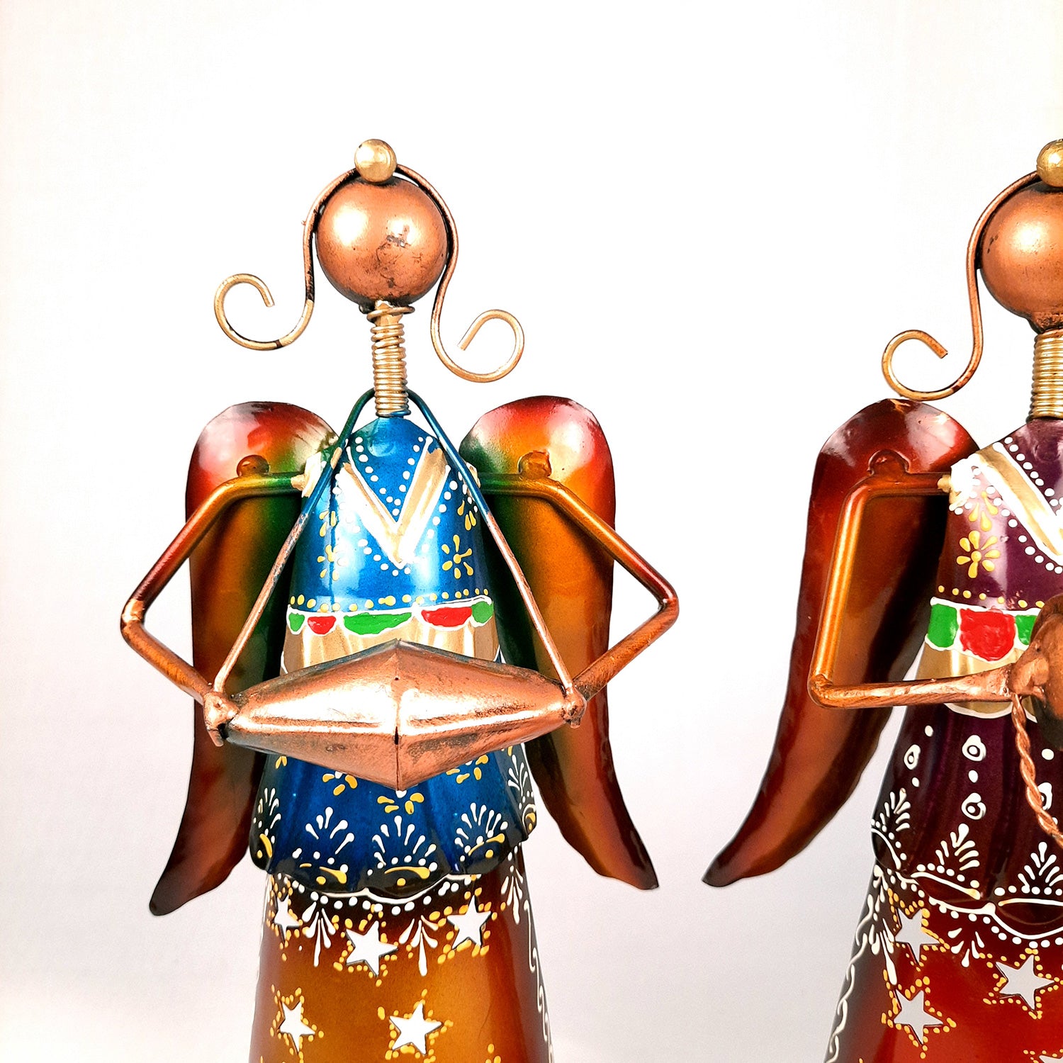 Tealight Holder Cum Decorative Showpiece - Angel Design | T Light Candle Holder - for Table, Shelf, Home, Living Room Decor & Gifts - 13 Inch (Set of 3)