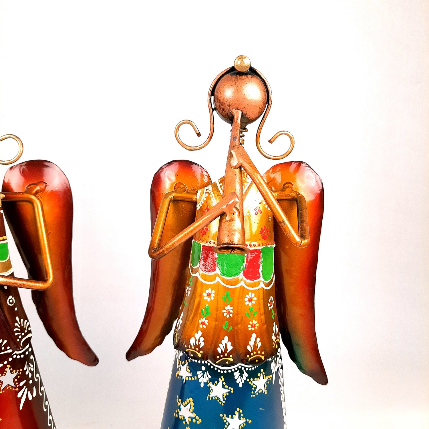 Tealight Holder Cum Decorative Showpiece - Angel Design | T Light Candle Holder - for Table, Shelf, Home, Living Room Decor & Gifts - 13 Inch (Set of 3)