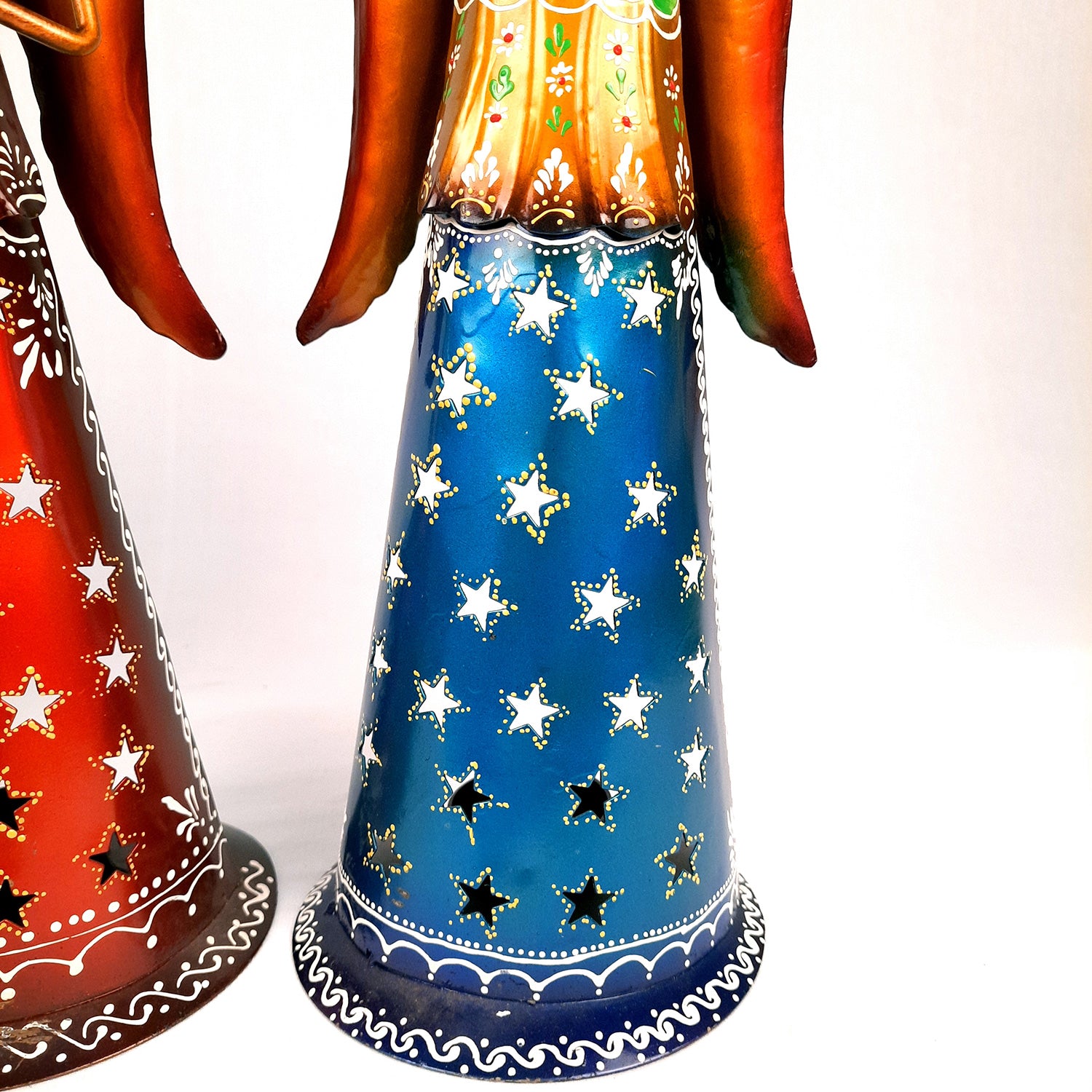 Tealight Holder Cum Decorative Showpiece - Angel Design | T Light Candle Holder - for Table, Shelf, Home, Living Room Decor & Gifts - 13 Inch (Set of 3)