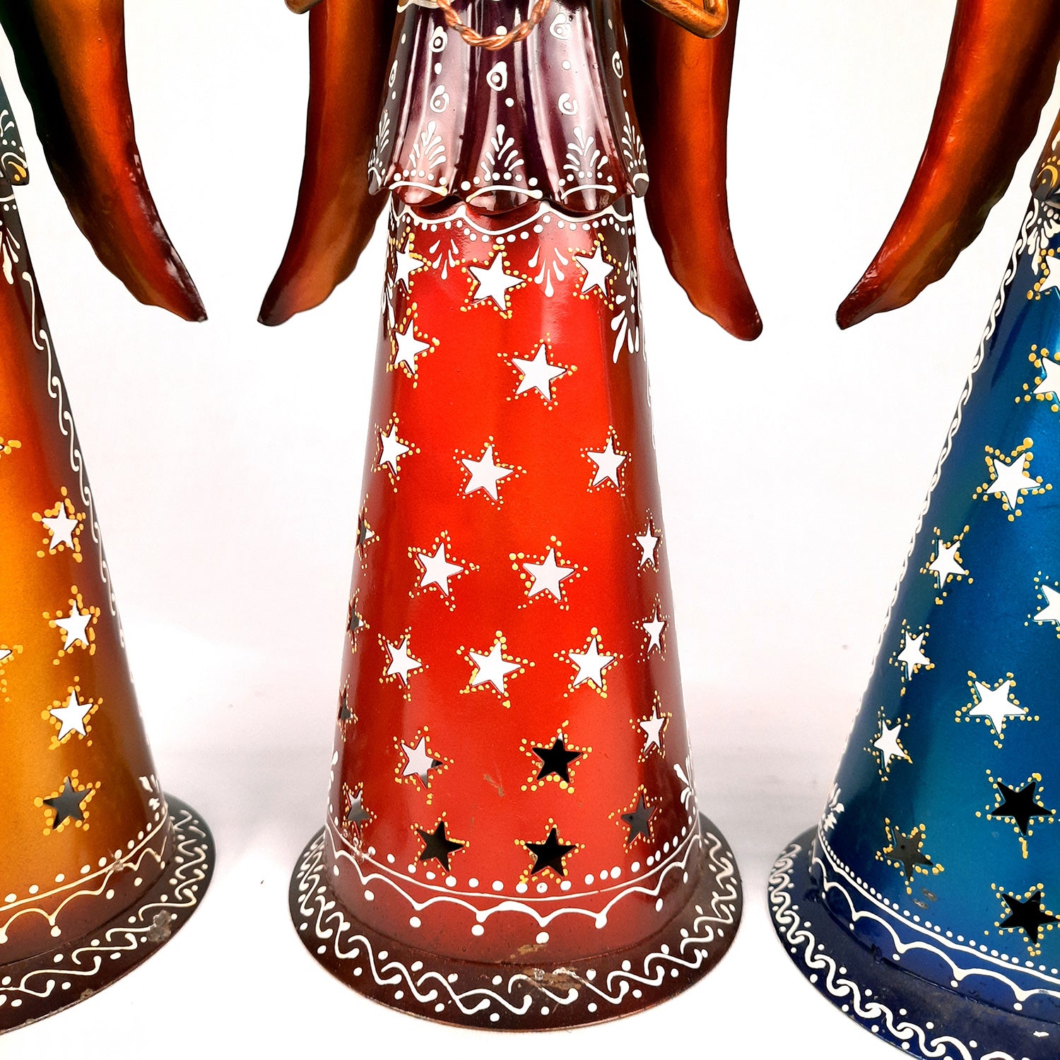 Tealight Holder Cum Decorative Showpiece - Angel Design | T Light Candle Holder - for Table, Shelf, Home, Living Room Decor & Gifts - 13 Inch (Set of 3)