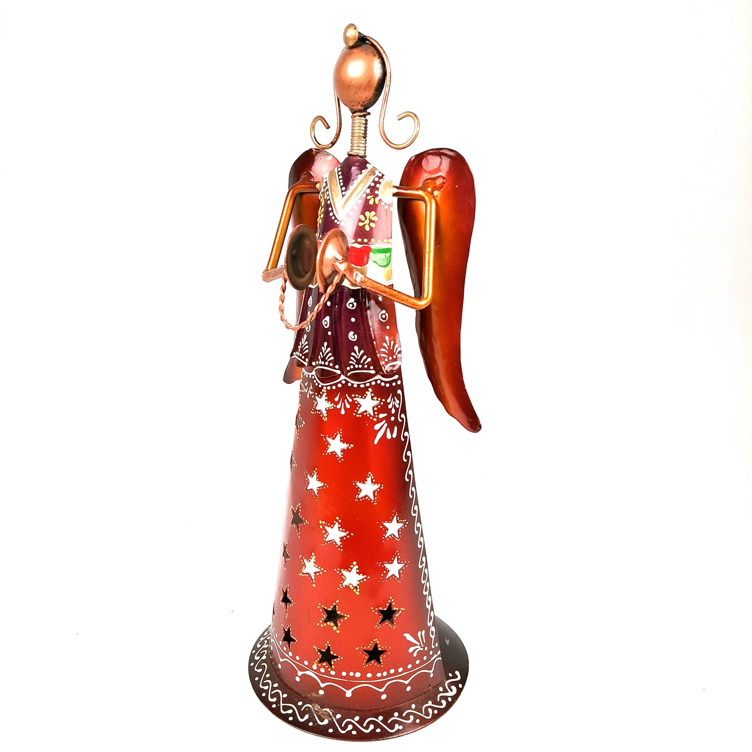 Tealight Holder Cum Decorative Showpiece - Angel Design | T Light Candle Holder - for Table, Shelf, Home, Living Room Decor & Gifts - 13 Inch (Set of 3)