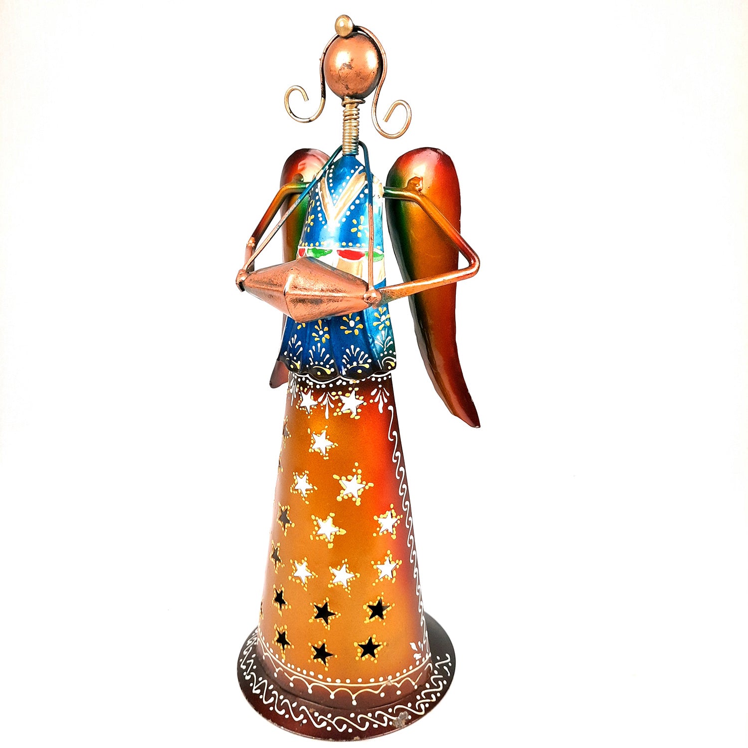 Tealight Holder Cum Decorative Showpiece - Angel Design | T Light Candle Holder - for Table, Shelf, Home, Living Room Decor & Gifts - 13 Inch (Set of 3)