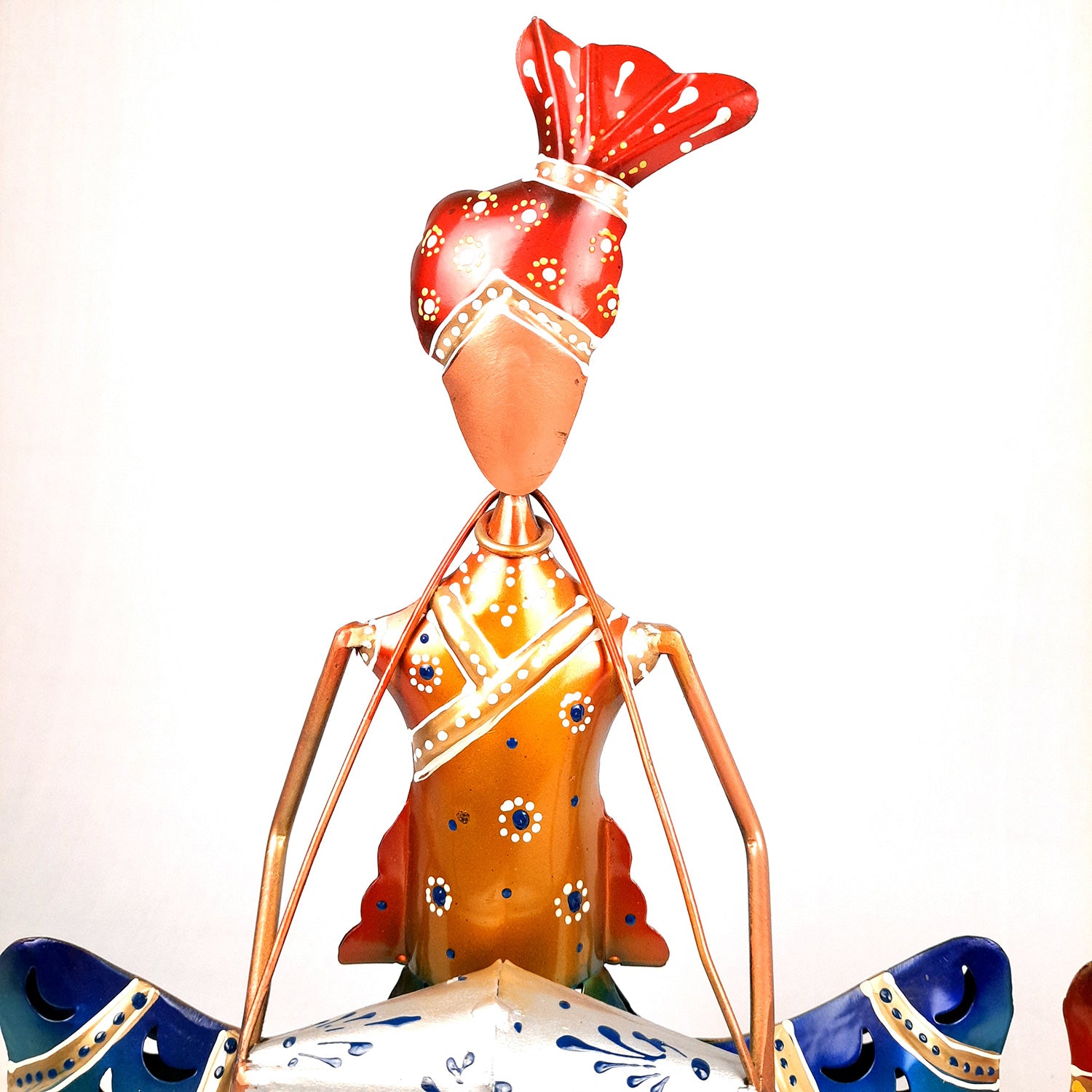 Tea Light Candle Holders - Musician Design | T Light Holder Cum Decorative Showpiece - For Table, Living Room, Shelf Decor & Gift - 14 Inch (Set of 2) - apkamart