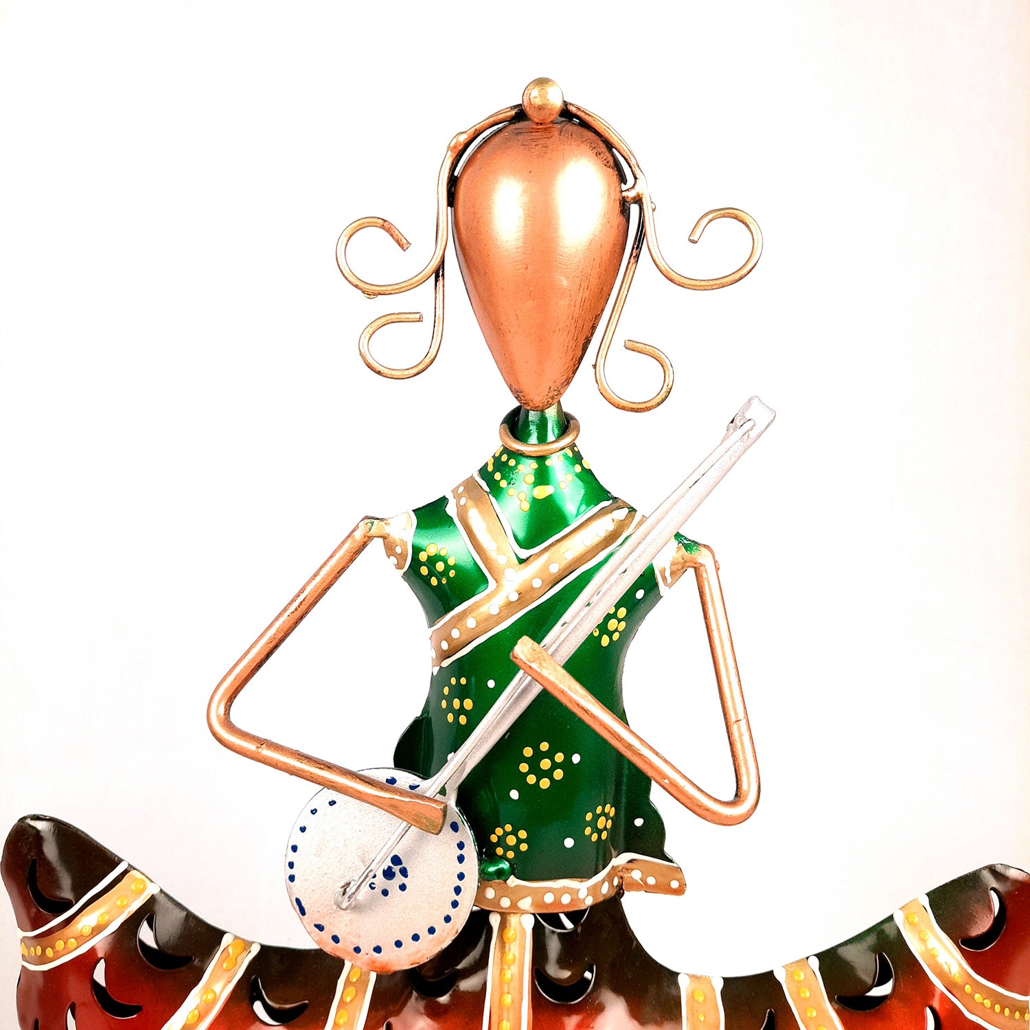 Tea Light Candle Holders - Musician Design | T Light Holder Cum Decorative Showpiece - For Table, Living Room, Shelf Decor & Gift - 14 Inch (Set of 2) - apkamart