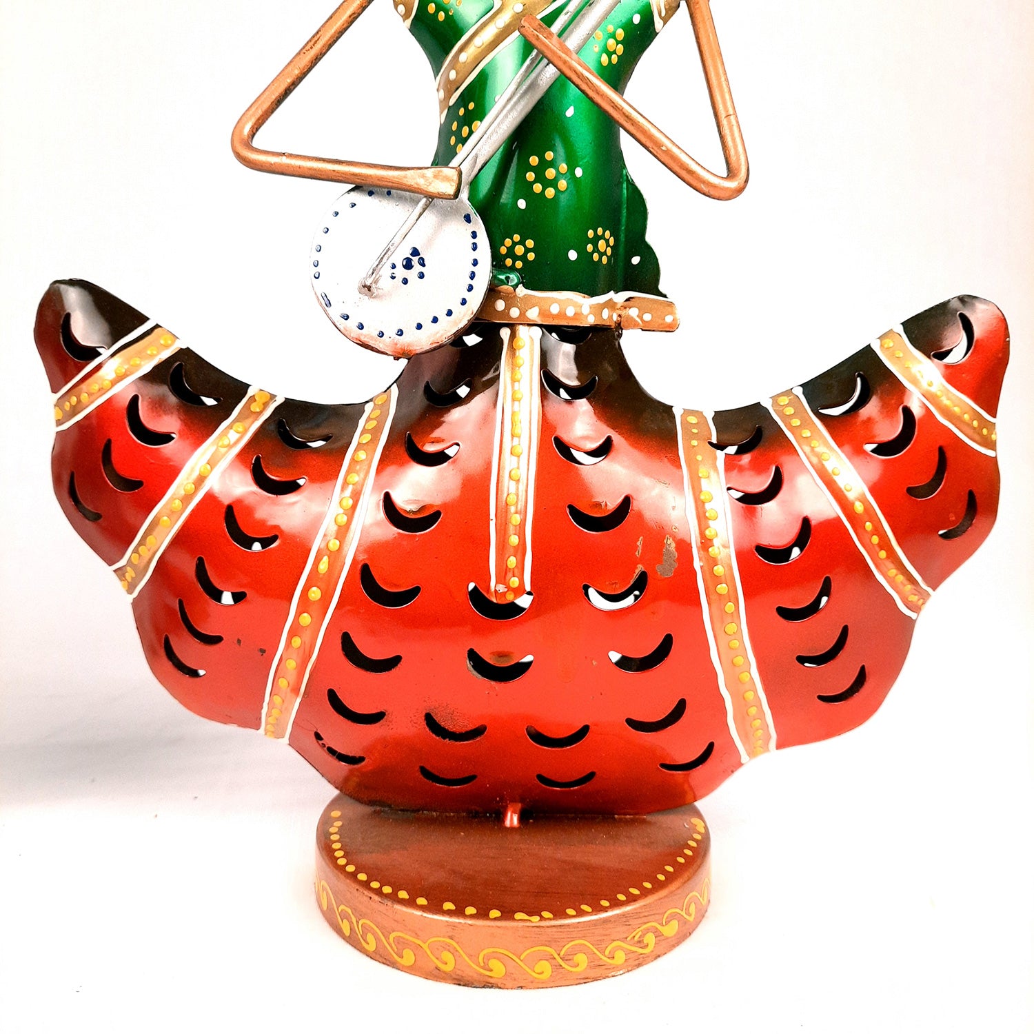 Tea Light Candle Holders - Musician Design | T Light Holder Cum Decorative Showpiece - For Table, Living Room, Shelf Decor & Gift - 14 Inch (Set of 2) - apkamart