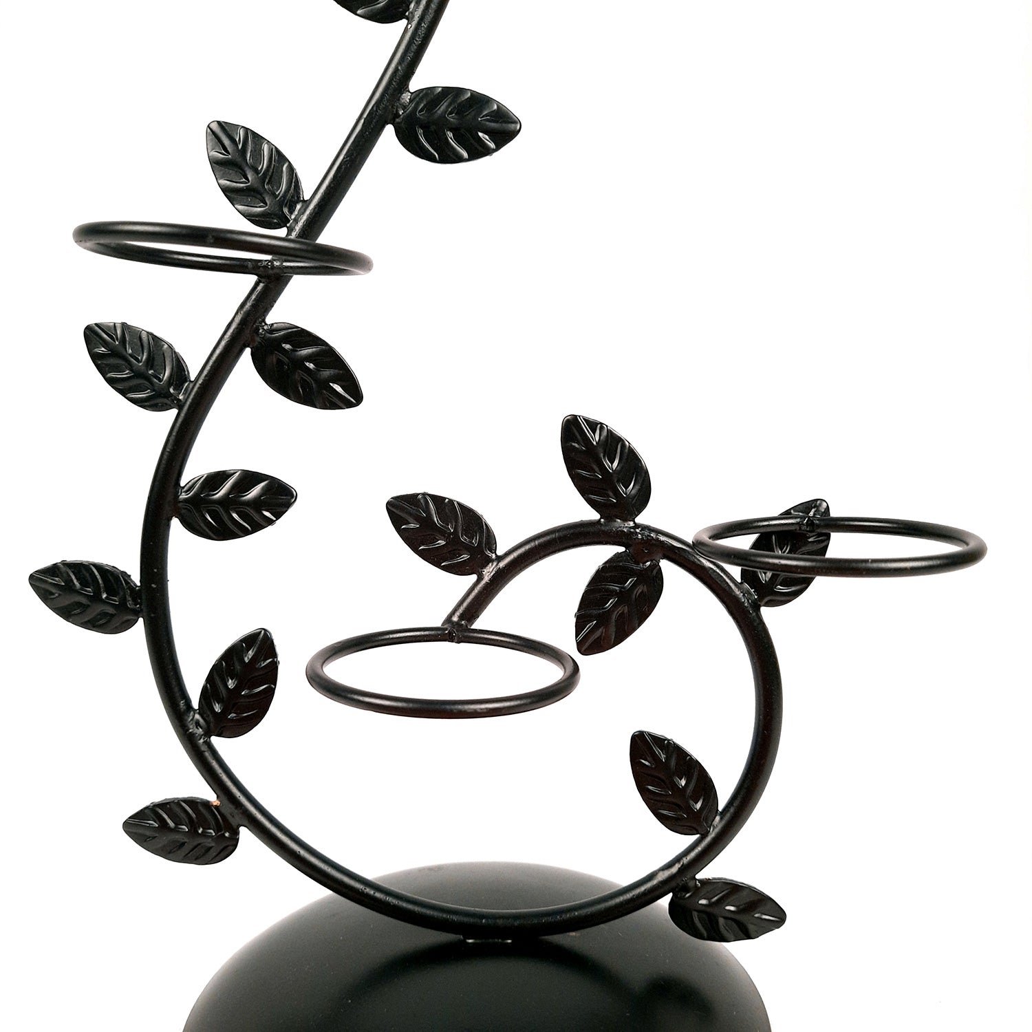 Tea Light Candle Holder With 4 Glass Votive | T Light Stand - for Living Room, Table, Home Decor & Gifts - 17 Inch - Apkamart