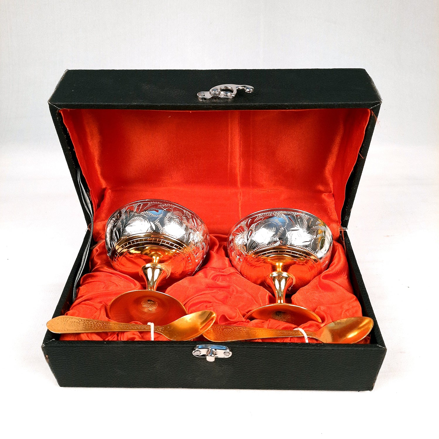 Dessert Bowls | Ice Cream Bowl with Spoon & Gift Box | Dry Fruit/Mukhwas Servware - for Dining Table, Home & Kitchen Decor | Wedding, Housewarming & Diwal Gift Set - Apkamart