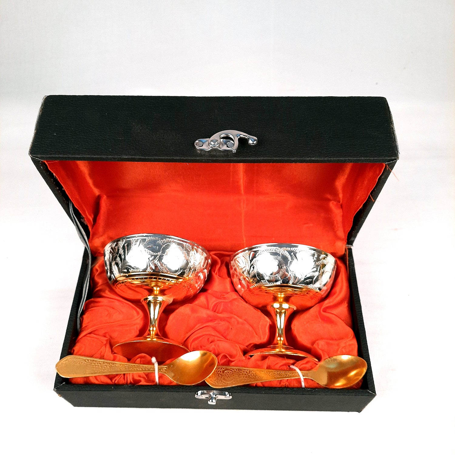 Dessert Bowls | Ice Cream Bowl with Spoon & Gift Box | Dry Fruit/Mukhwas Servware - for Dining Table, Home & Kitchen Decor | Wedding, Housewarming & Diwal Gift Set - Apkamart