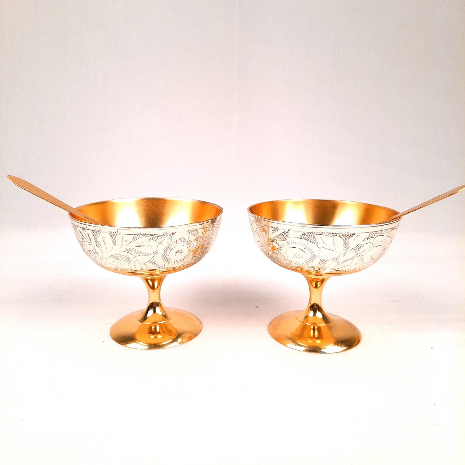 Dessert Bowls | Ice Cream Bowl with Spoon & Gift Box | Dry Fruit/Mukhwas Servware - for Dining Table, Home & Kitchen Decor | Wedding, Housewarming & Diwal Gift Set - Apkamart