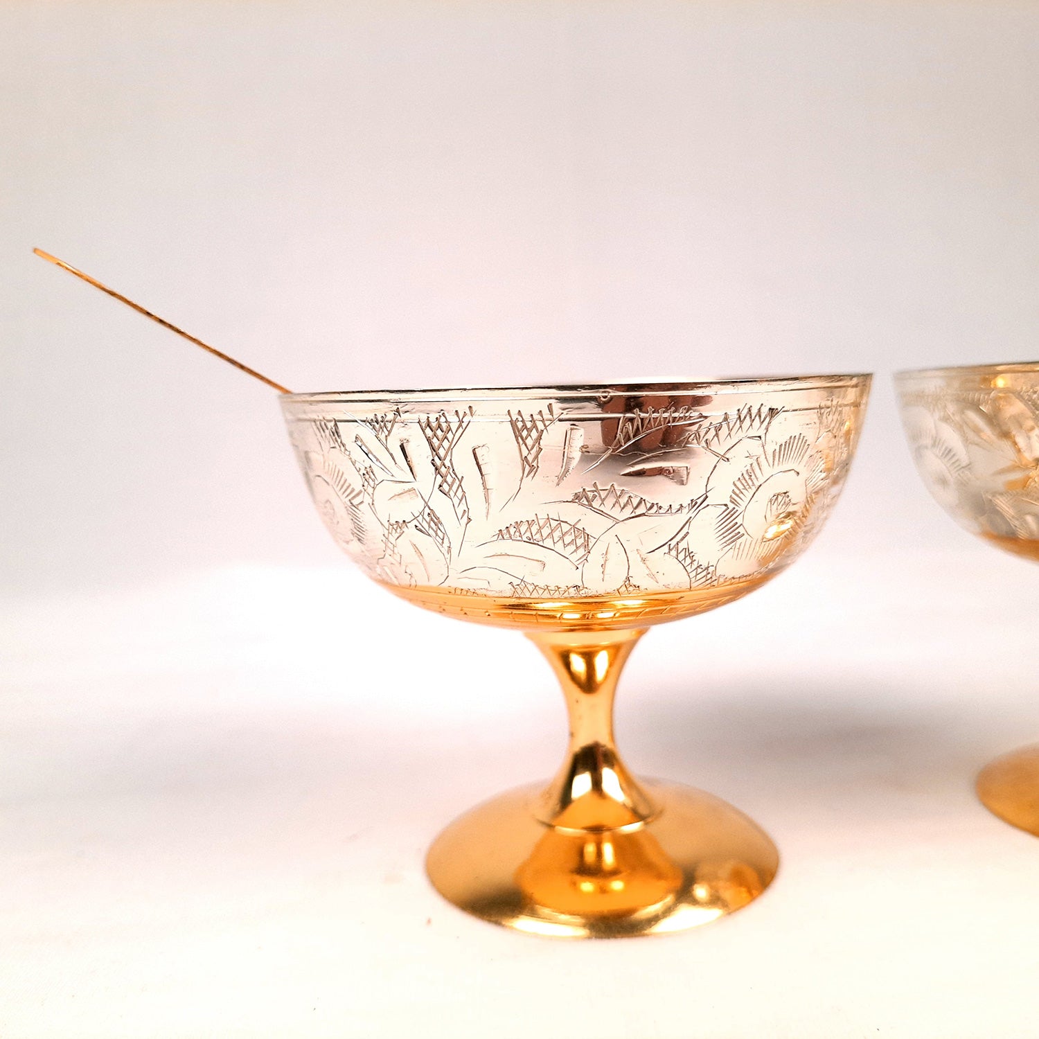 Dessert Bowls | Ice Cream Bowl with Spoon & Gift Box | Dry Fruit/Mukhwas Servware - for Dining Table, Home & Kitchen Decor | Wedding, Housewarming & Diwal Gift Set - Apkamart