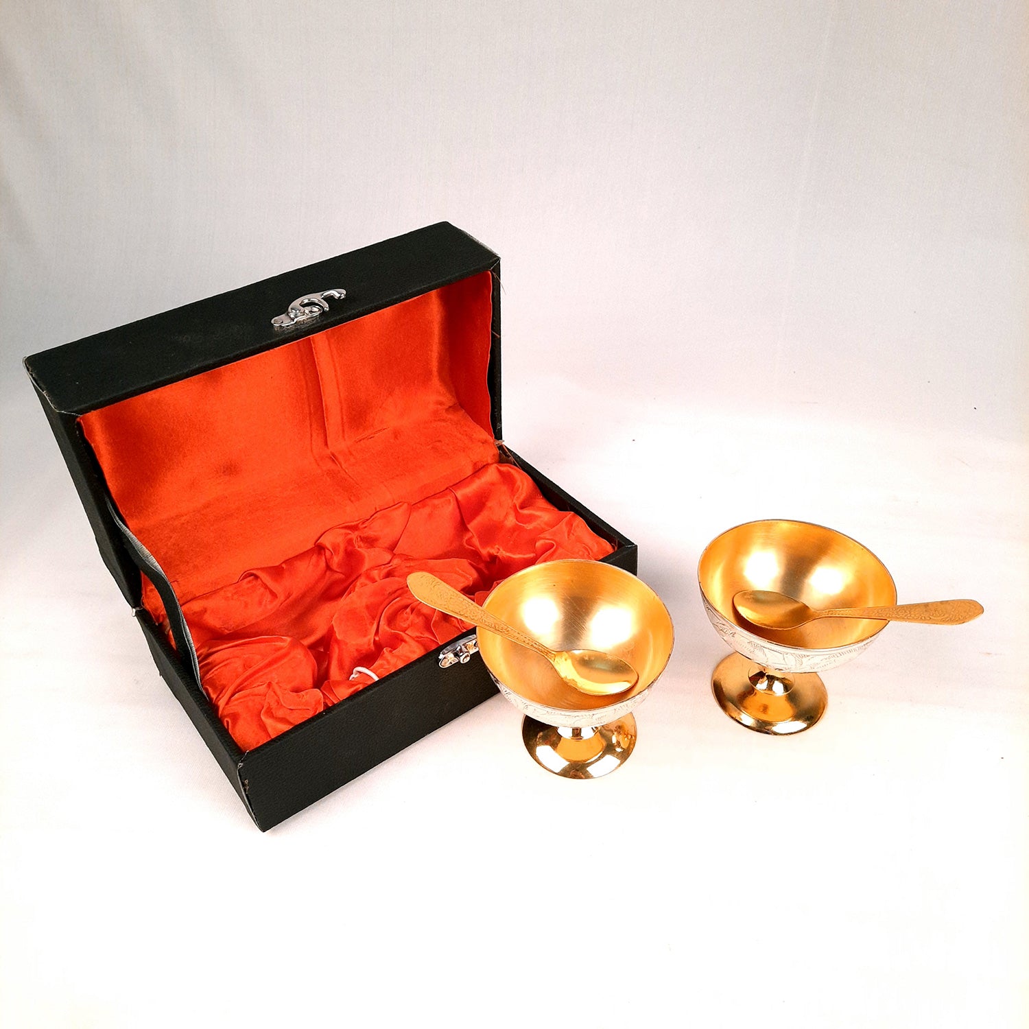 Dessert Bowls | Ice Cream Bowl with Spoon & Gift Box | Dry Fruit/Mukhwas Servware - for Dining Table, Home & Kitchen Decor | Wedding, Housewarming & Diwal Gift Set - Apkamart