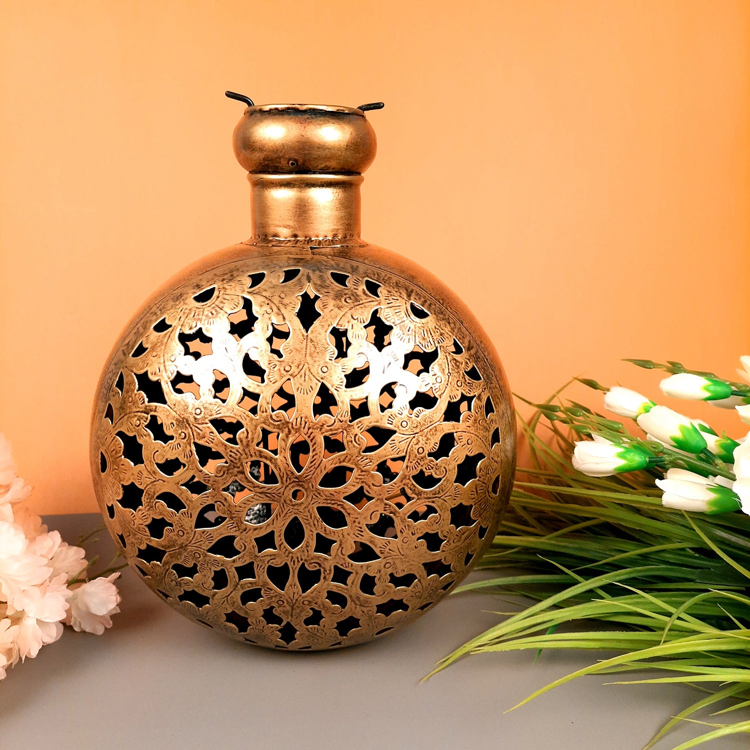 Vase Cum Tea Light Holder With Detachable T Light Stand - Pitcher Design | Tealight Stand - For Living Room, Table, Home, Corner Decor & Gift - 16 Inch - Apkamart