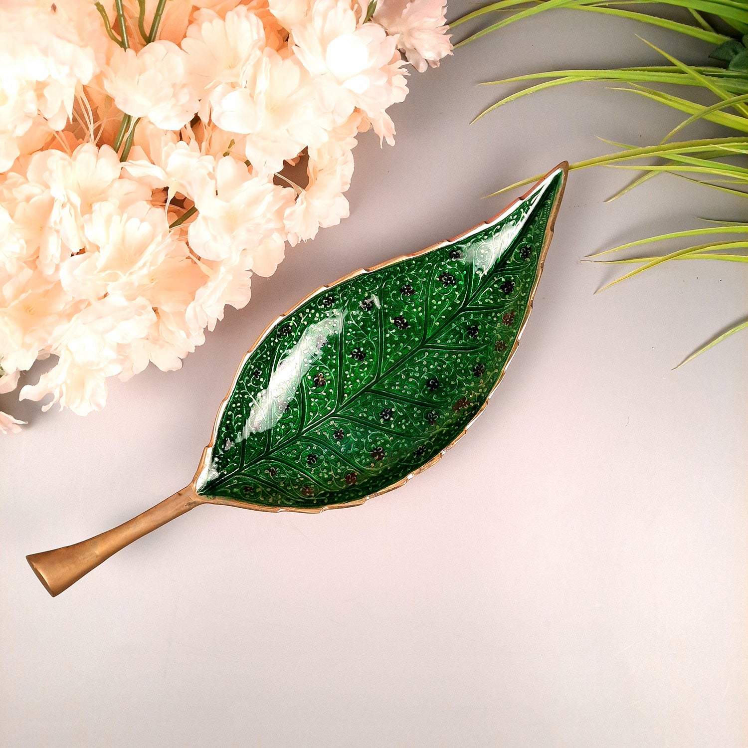 Dry Fruit Serving Tray | Multipurpose Platter - for Sweets, Chocolates, Mouth Freshener | Dining Table Decoration Item | Diwali Housewarming & Festival Gift -13 Inch - Apkamart