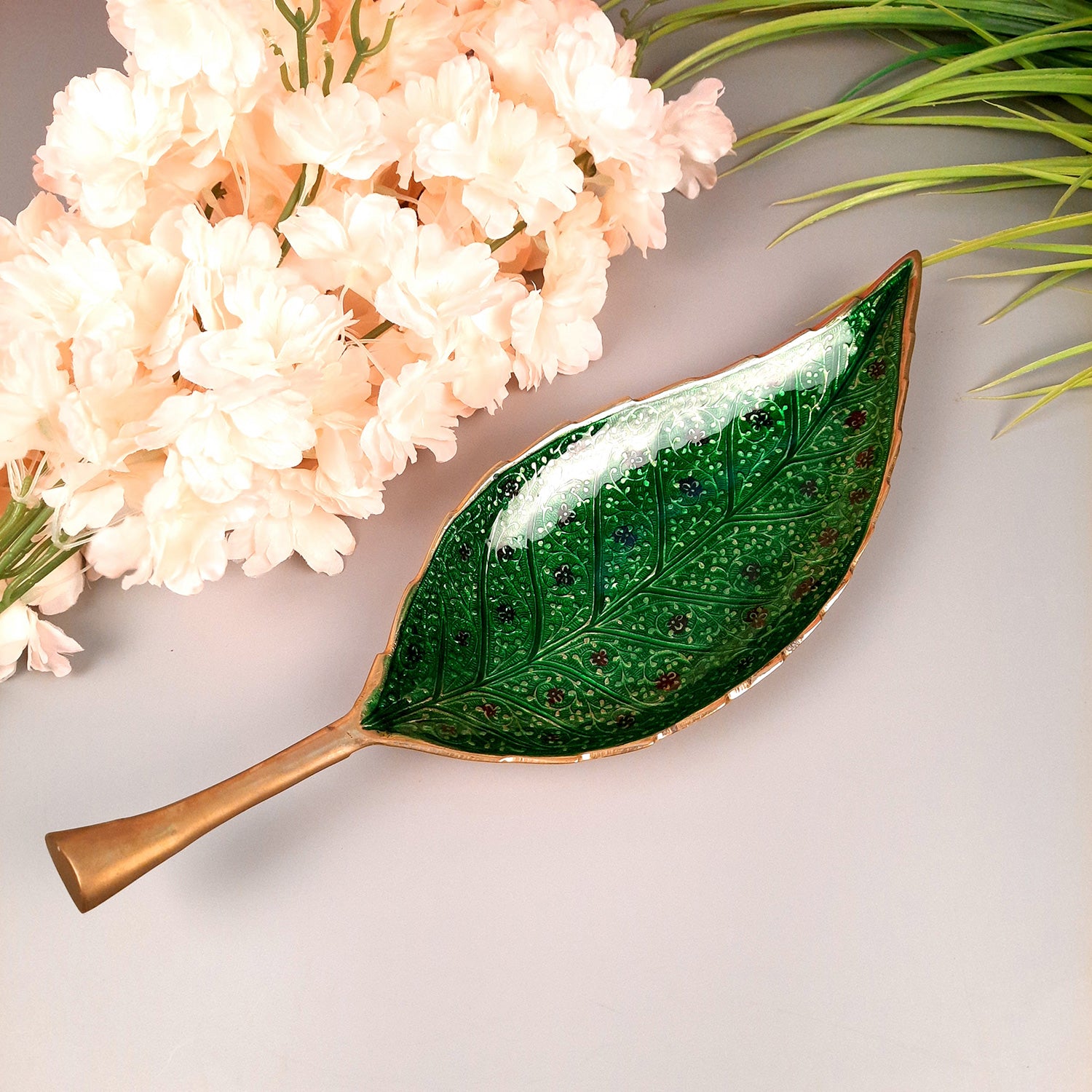 Dry Fruit Serving Tray | Multipurpose Platter - for Sweets, Chocolates, Mouth Freshener | Dining Table Decoration Item | Diwali Housewarming & Festival Gift -13 Inch - Apkamart