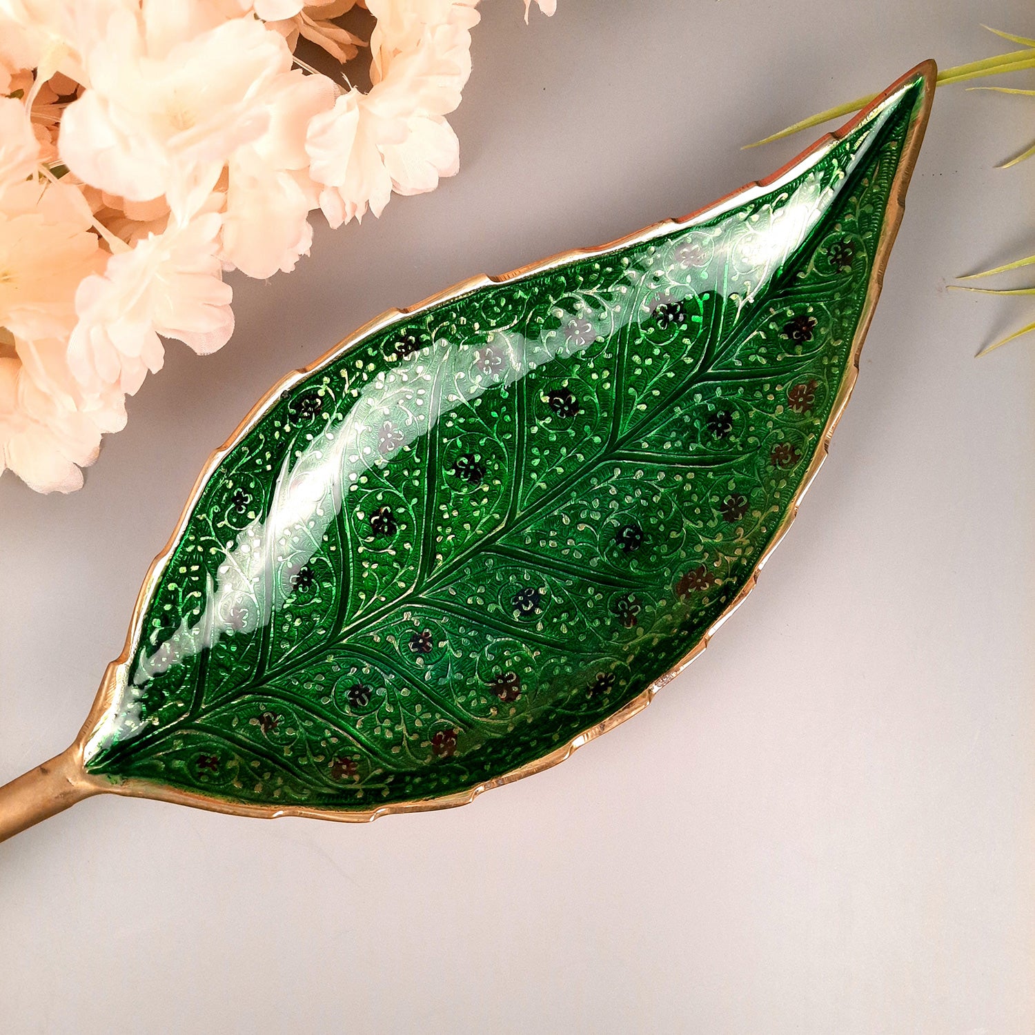 Dry Fruit Serving Tray | Multipurpose Platter - for Sweets, Chocolates, Mouth Freshener | Dining Table Decoration Item | Diwali Housewarming & Festival Gift -13 Inch - Apkamart