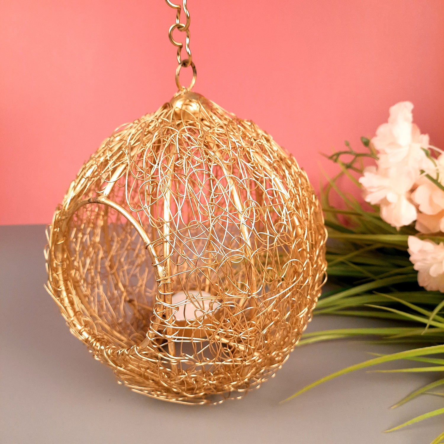 Tea Light Holder Wall Hanging | Wall Mount Candle T Light holder - For Home, Wall Decor & Diwali Gifts - apkamart