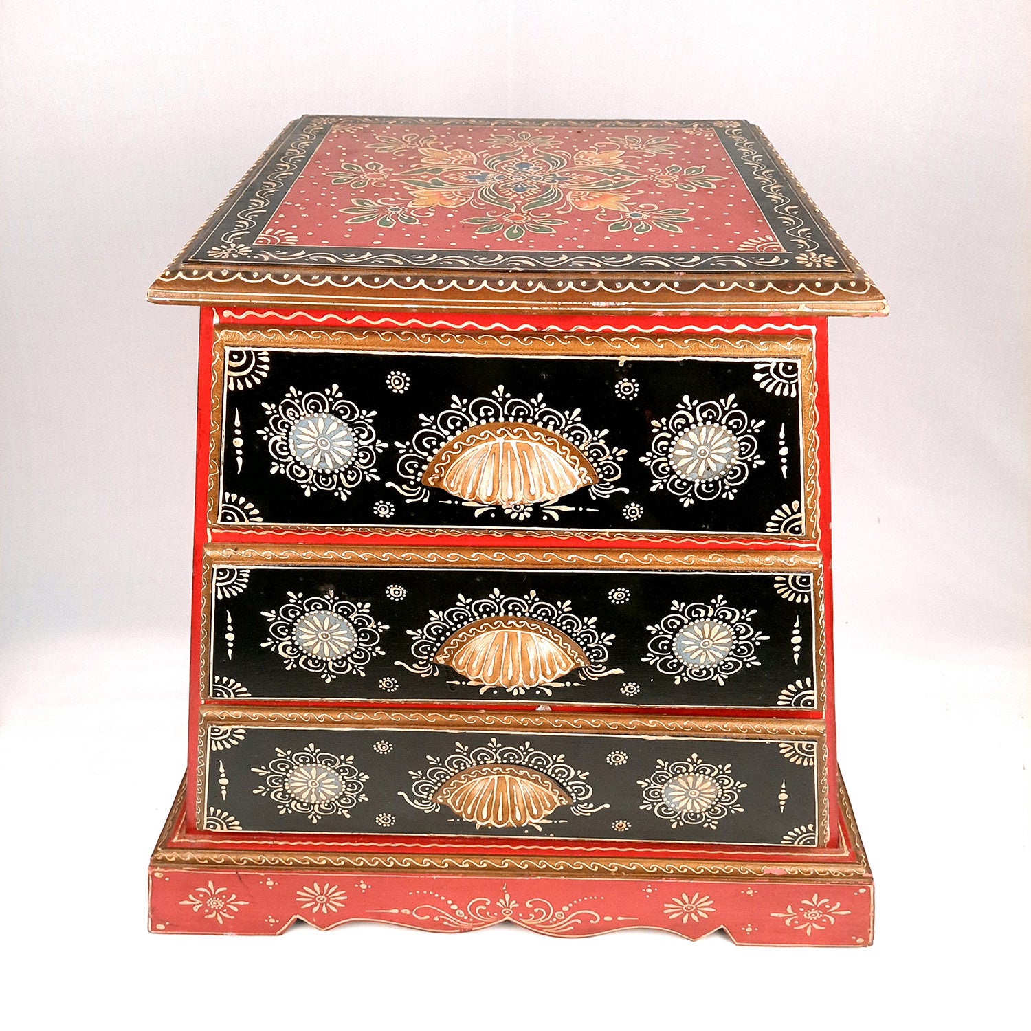 Wooden Chest of Drawers | Small Cabinet with 3 Drawers - for Bed Side Table, Night Stand, Home, Living Room, Bedroom- 20 Inch - Apkamart