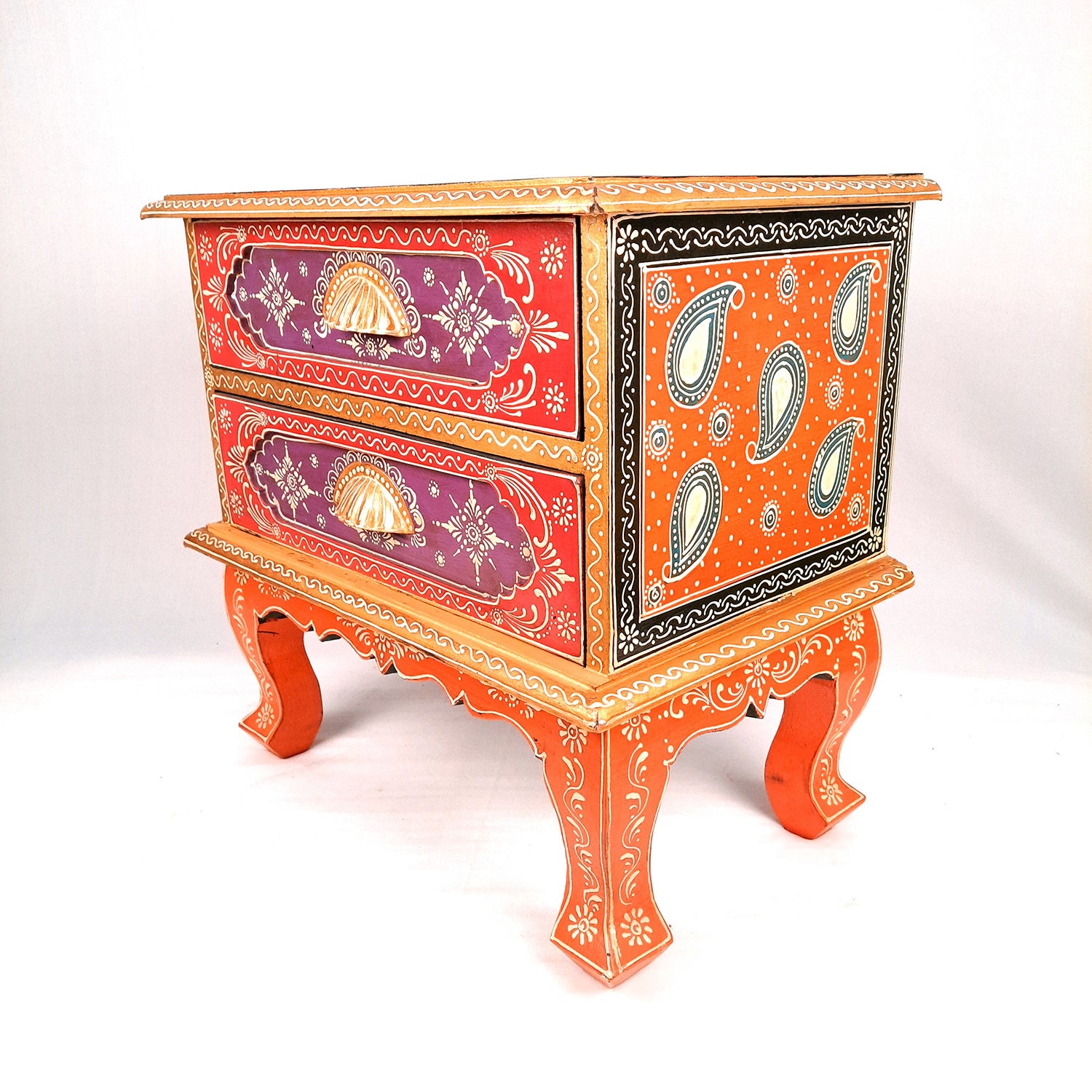 Wooden Table with Drawer Storage | Chest of Drawers - for Living Room, Bedroom, Side Stand Table, Night Stand for Home - 18 Inch - apkamart