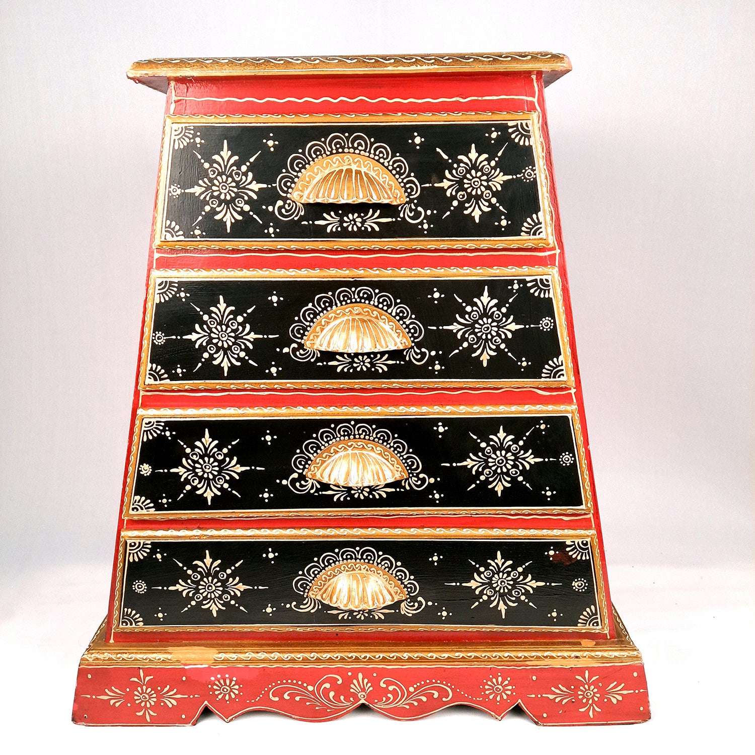 Wooden Drawer Table with 4 Drawer |Side Table Cum Chest of Drawers for Storage - for Bed Side Stand, Night Stand, Home, Living Room, Bedroom - 24 Inch - Apkamart