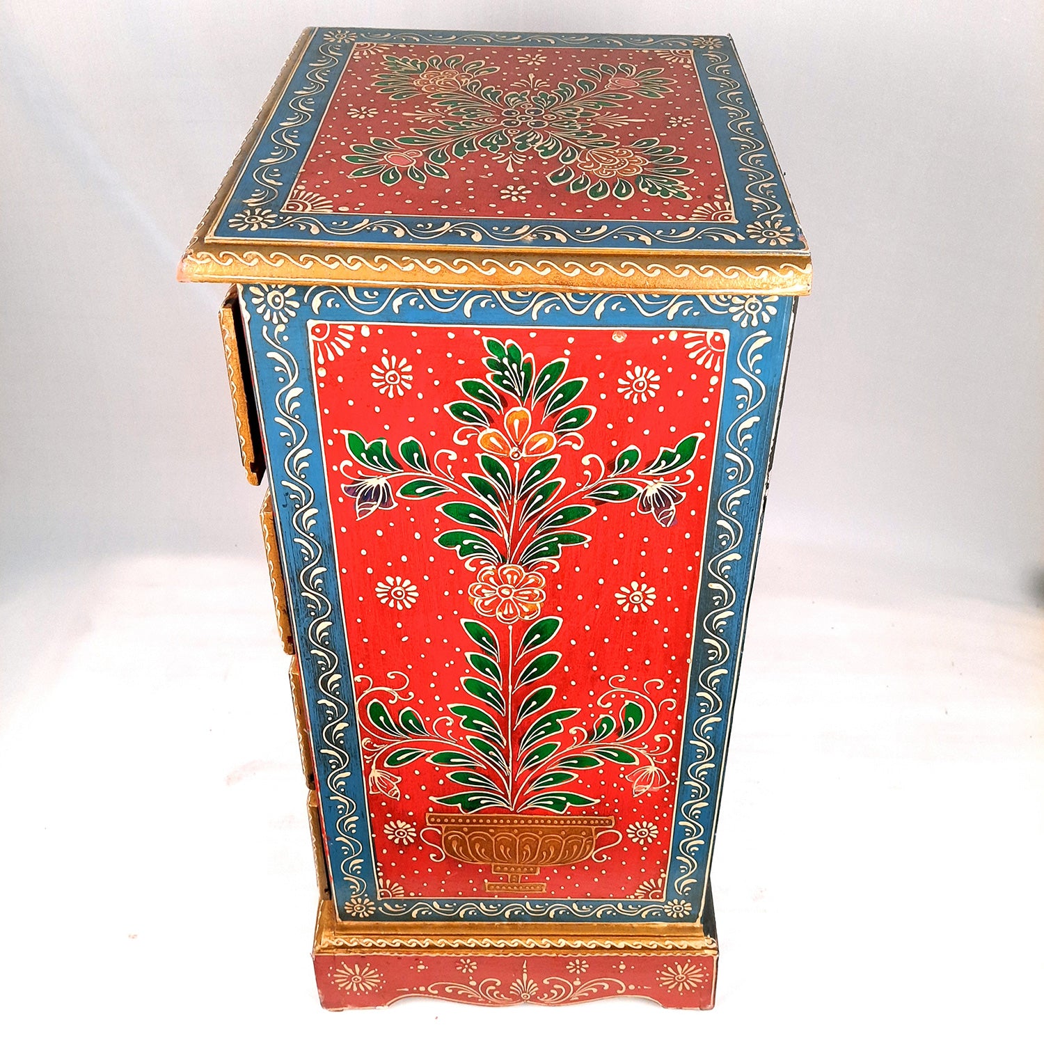 Wooden Drawer Table with 4 Drawer |Side Table Cum Chest of Drawers for Storage - for Bed Side Stand, Night Stand, Home, Living Room, Bedroom - 24 Inch - Apkamart