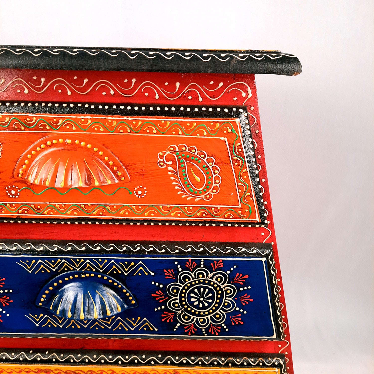 Jewellery Box with 4 Drawers | Handcrafted Jewellery Organizer for Rings, Earrings, Bangles, Watches | Decorative Jewellery Storage Box for Dressing Table - 14 Inch - Apkamart #Style_Design 2
