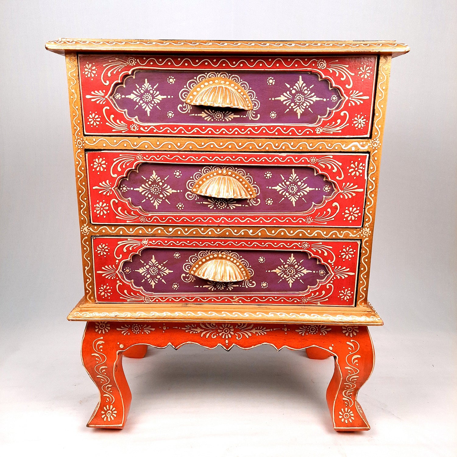 Bedside Table with 3 Drawer |Side Table Cum Chest of Drawers for Storage - for Bed Side Stand, Night Stand, Home, Living Room, Bedroom - 24 Inch - Apkamart