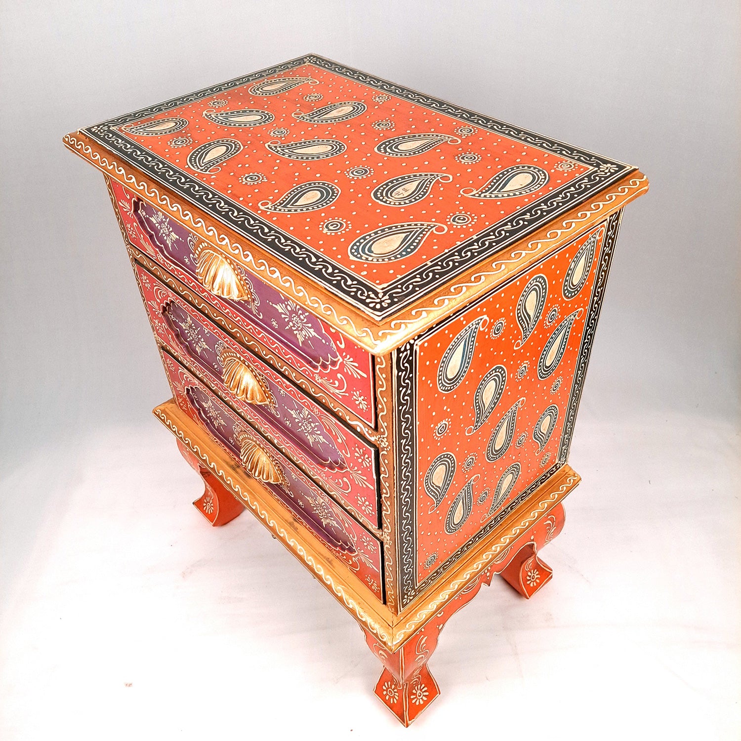 Bedside Table with 3 Drawer |Side Table Cum Chest of Drawers for Storage - for Bed Side Stand, Night Stand, Home, Living Room, Bedroom - 24 Inch - Apkamart