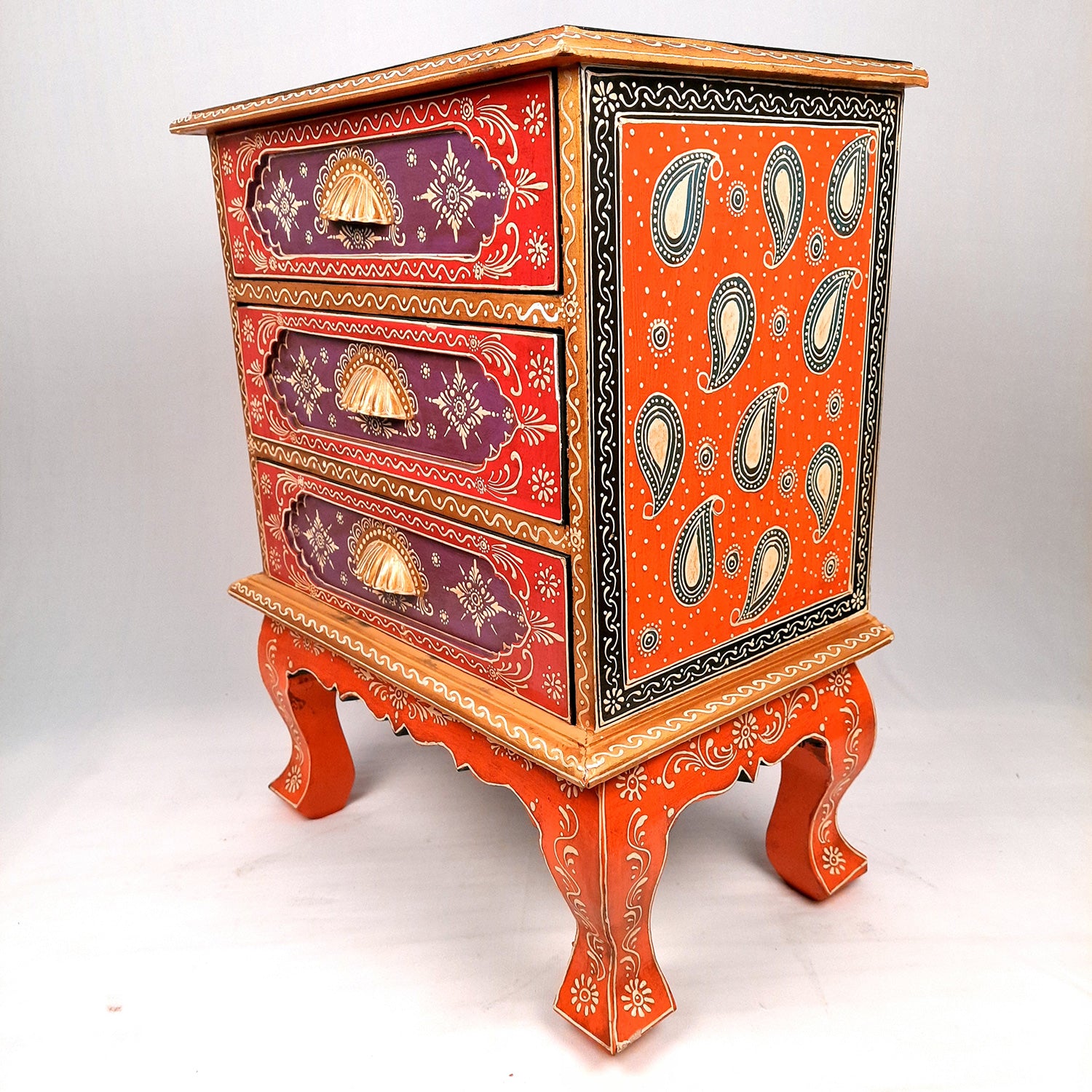 Bedside Table with 3 Drawer |Side Table Cum Chest of Drawers for Storage - for Bed Side Stand, Night Stand, Home, Living Room, Bedroom - 24 Inch - Apkamart