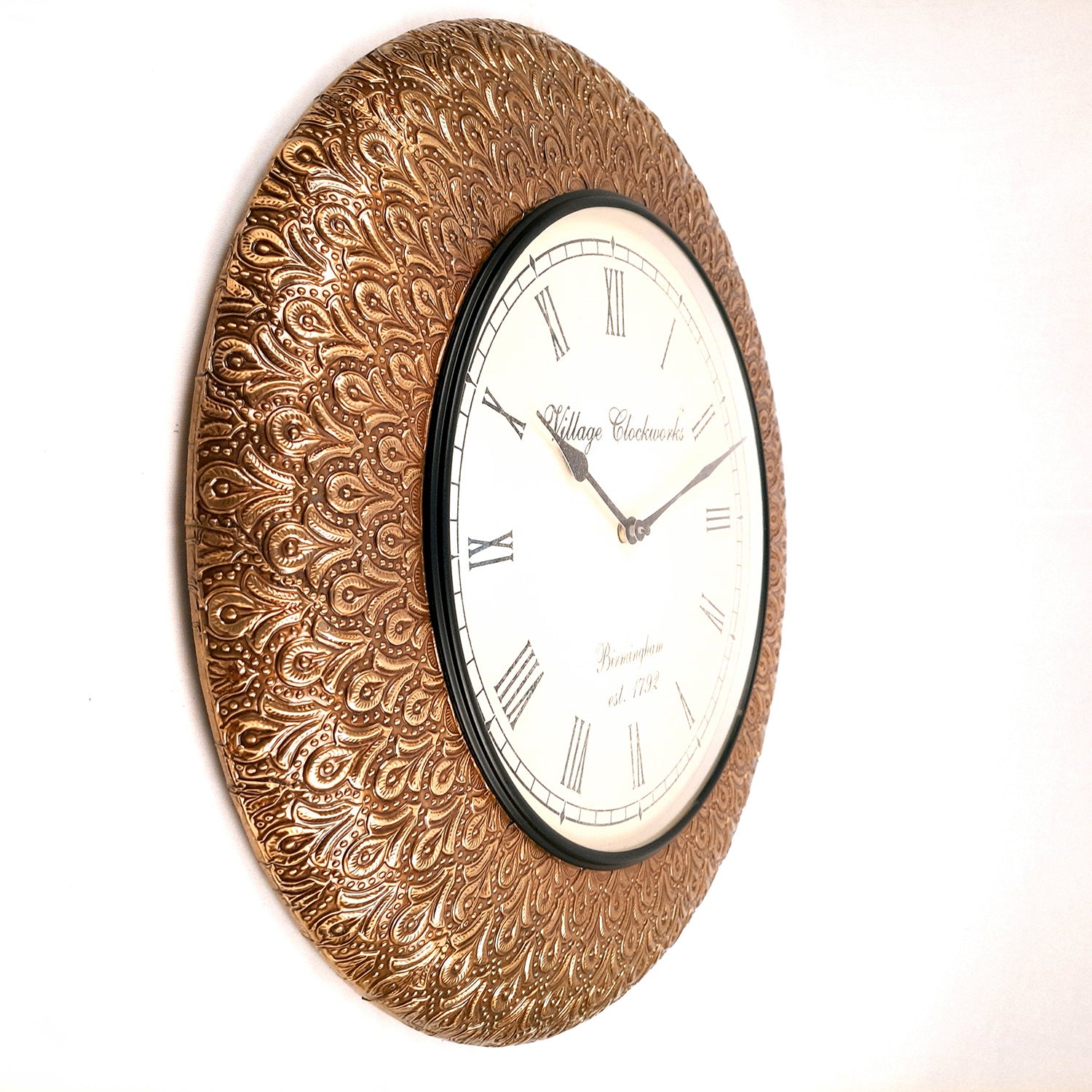 Vintage Wall Clock | Antique Clock Wall Mount - For Home, Living Room, Bedroom, Office & Hall Decoration | Wedding & Housewarming Gift - 18 Inch - Apkamart