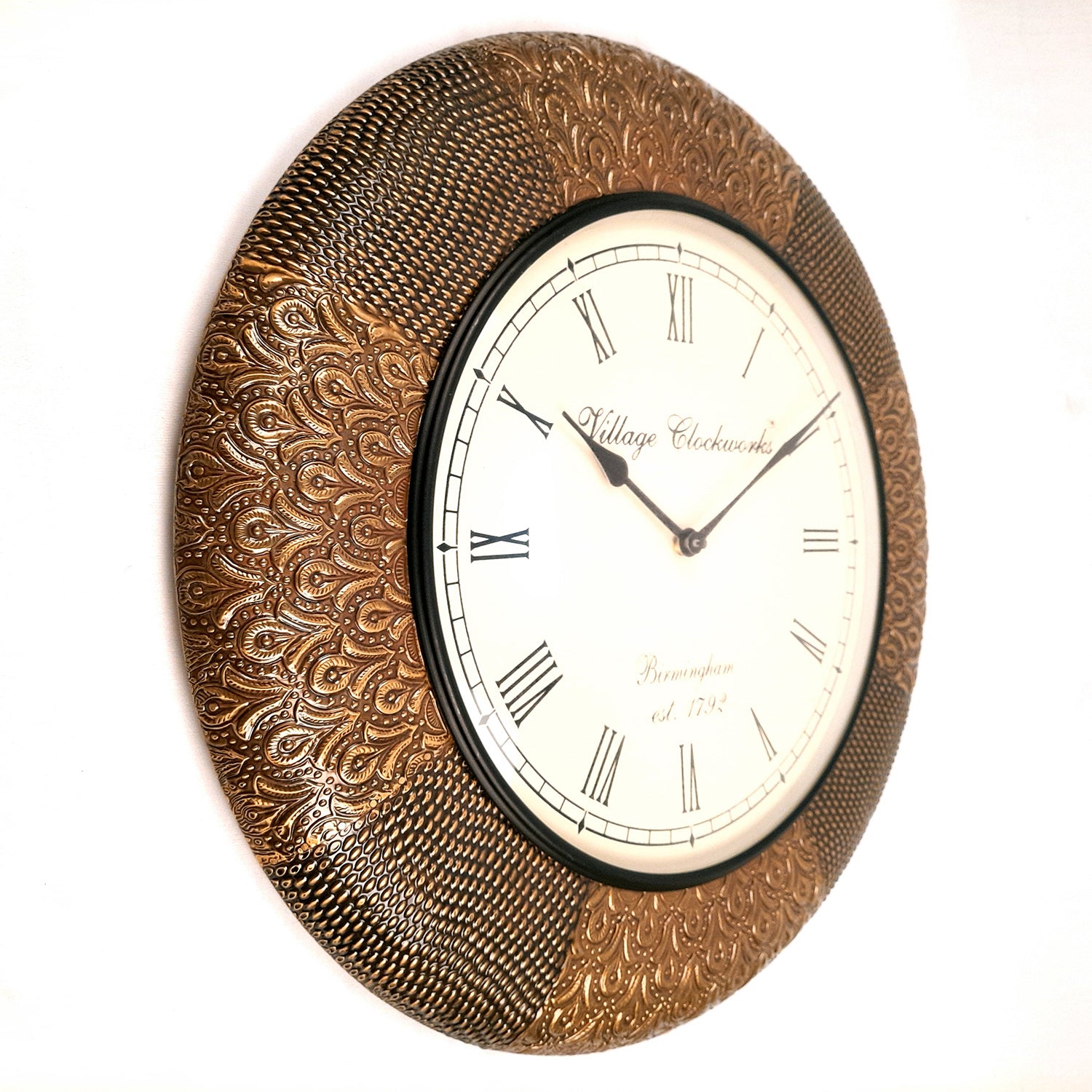 Wall Clock Vintage for Living Room | Wall Mount Clock Antique - For Home, Office, Bedroom, Hall Decor & Gifts | Wedding & Housewarming Gift - 18 Inch - Apkamart