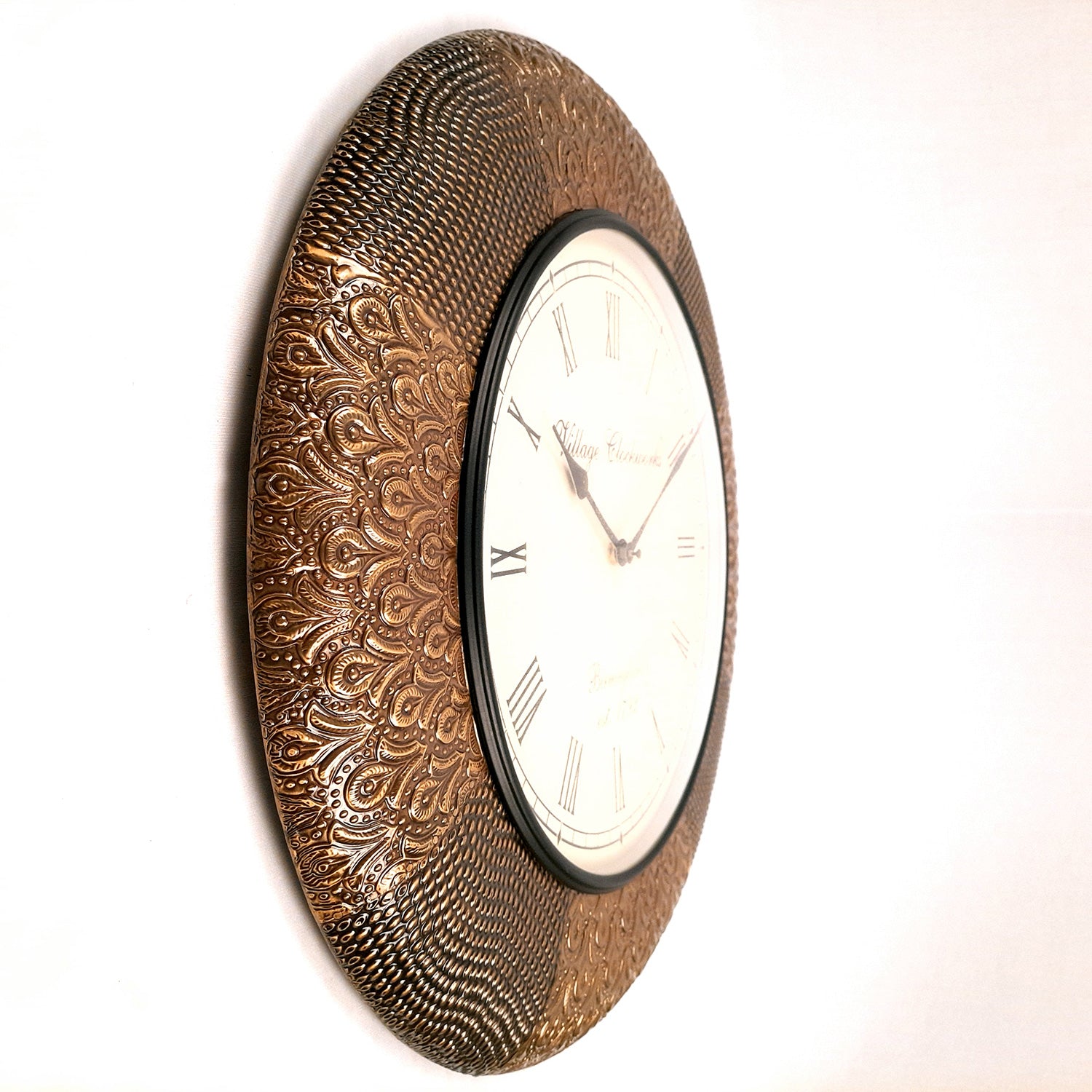 Wall Clock Vintage for Living Room | Wall Mount Clock Antique - For Home, Office, Bedroom, Hall Decor & Gifts | Wedding & Housewarming Gift - 18 Inch - Apkamart