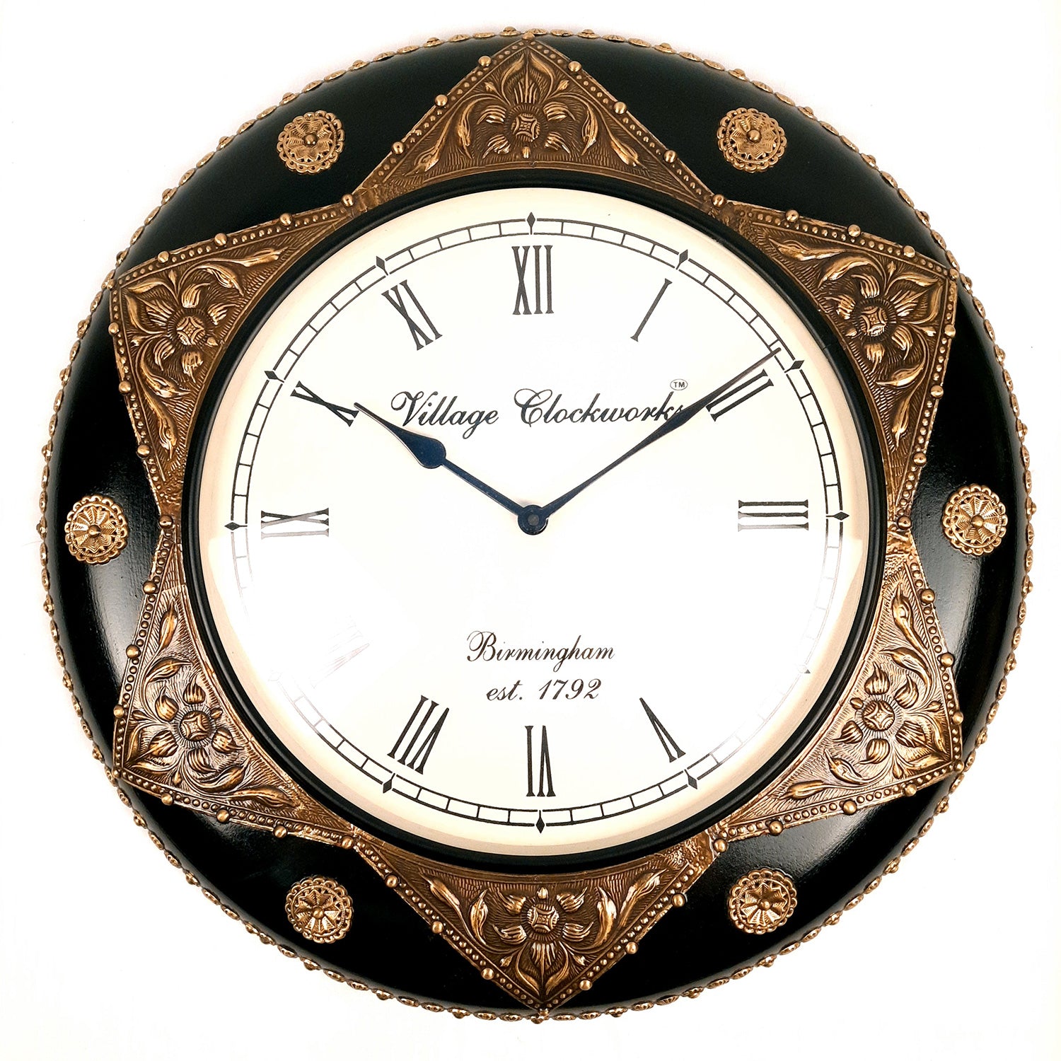 Wall Clock Vintage for Living Room | Wall Mount Clock With Premium Wood Finish & Brass Work - For Home, Office, Bedroom, Hall Decor | Wedding & Housewarming Gift - 18 Inch - Apkamart #Style_Design 2