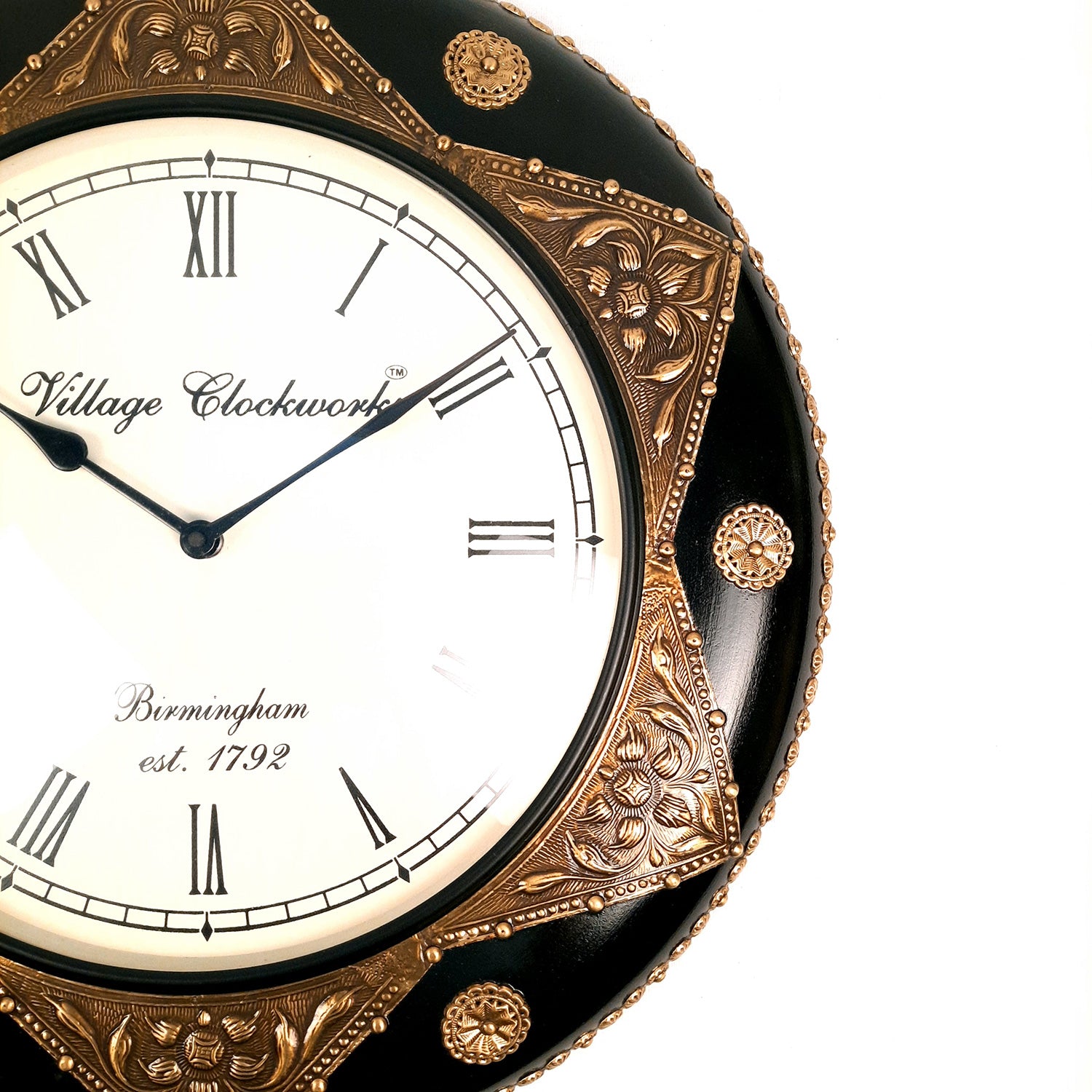 Wall Clock Vintage for Living Room | Wall Mount Clock With Premium Wood Finish & Brass Work - For Home, Office, Bedroom, Hall Decor | Wedding & Housewarming Gift - 18 Inch - Apkamart #Style_Design 2