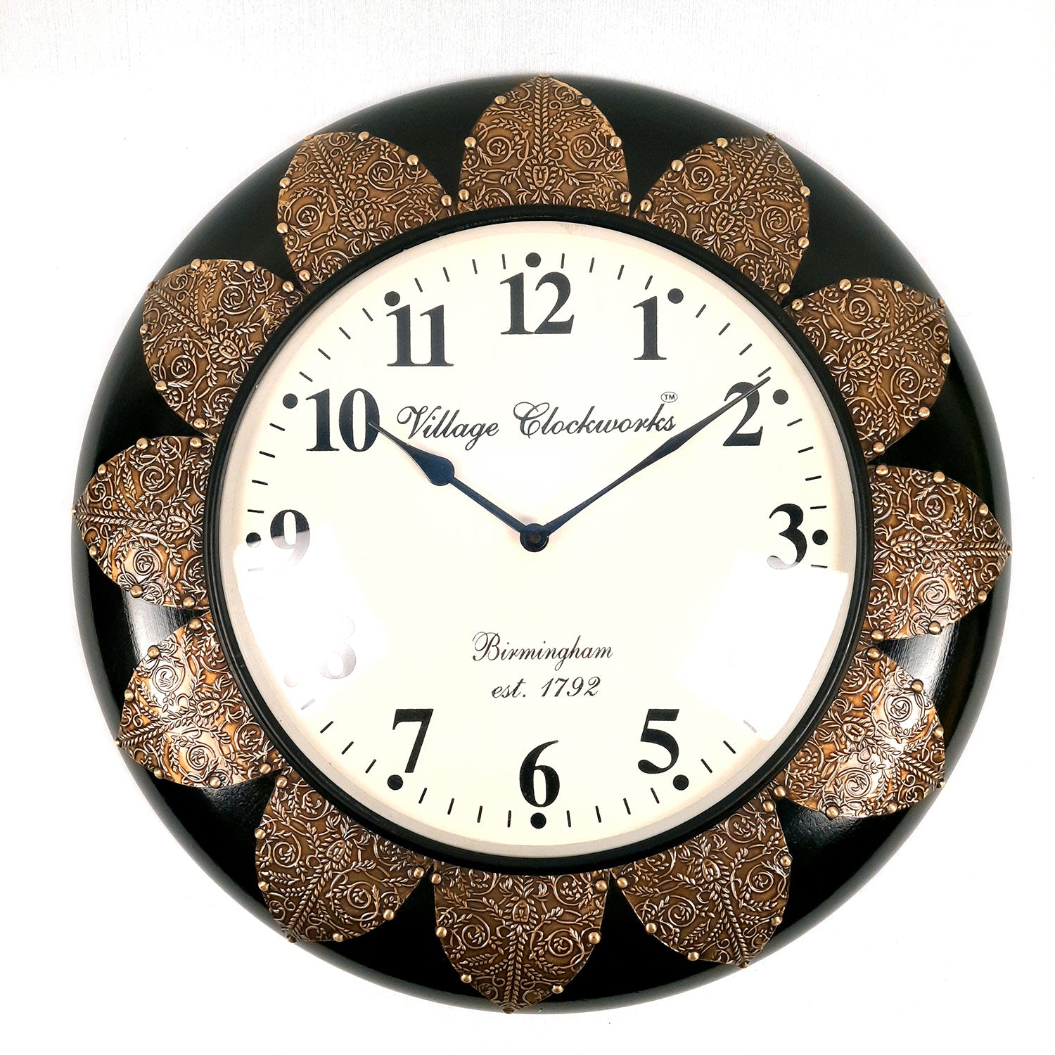 Wall Clock Wooden | Antique Clock With Premium Wood Finish & Brass Work - For Home, Living Room, Bedroom, Office & Hall Decoration | Wedding & Housewarming Gift - 18 Inch - Apkamart #Style_Design 2