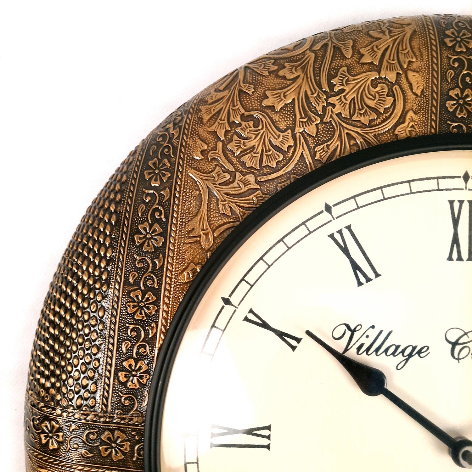 Wall Clock Vintage for Living Room | Wall Mount Clock Antique With Wood & Brass - For Home, Office, Bedroom, Hall Decor & Gifts | Wedding & Housewarming Gift -18 Inch