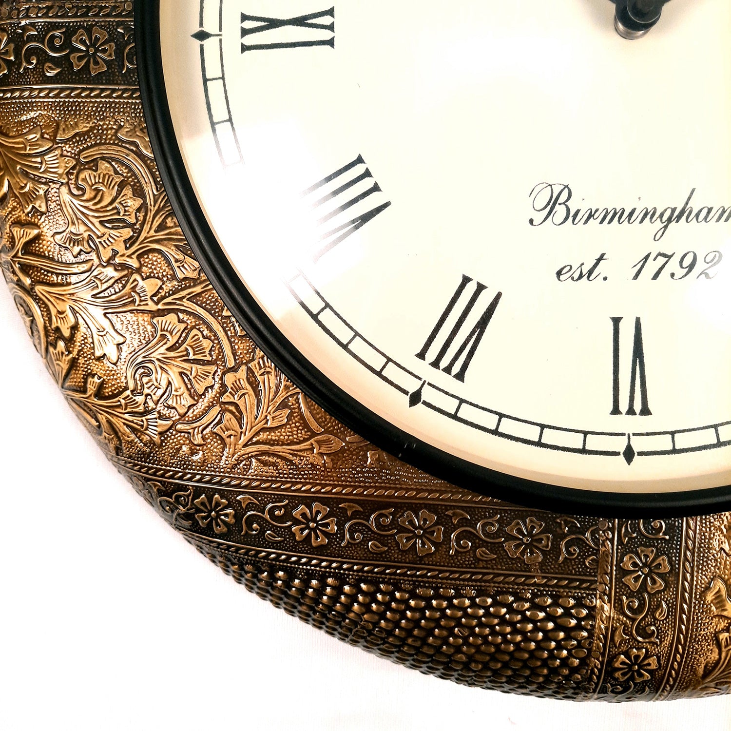 Wall Clock Vintage for Living Room | Wall Mount Clock Antique With Wood & Brass - For Home, Office, Bedroom, Hall Decor & Gifts | Wedding & Housewarming Gift -18 Inch