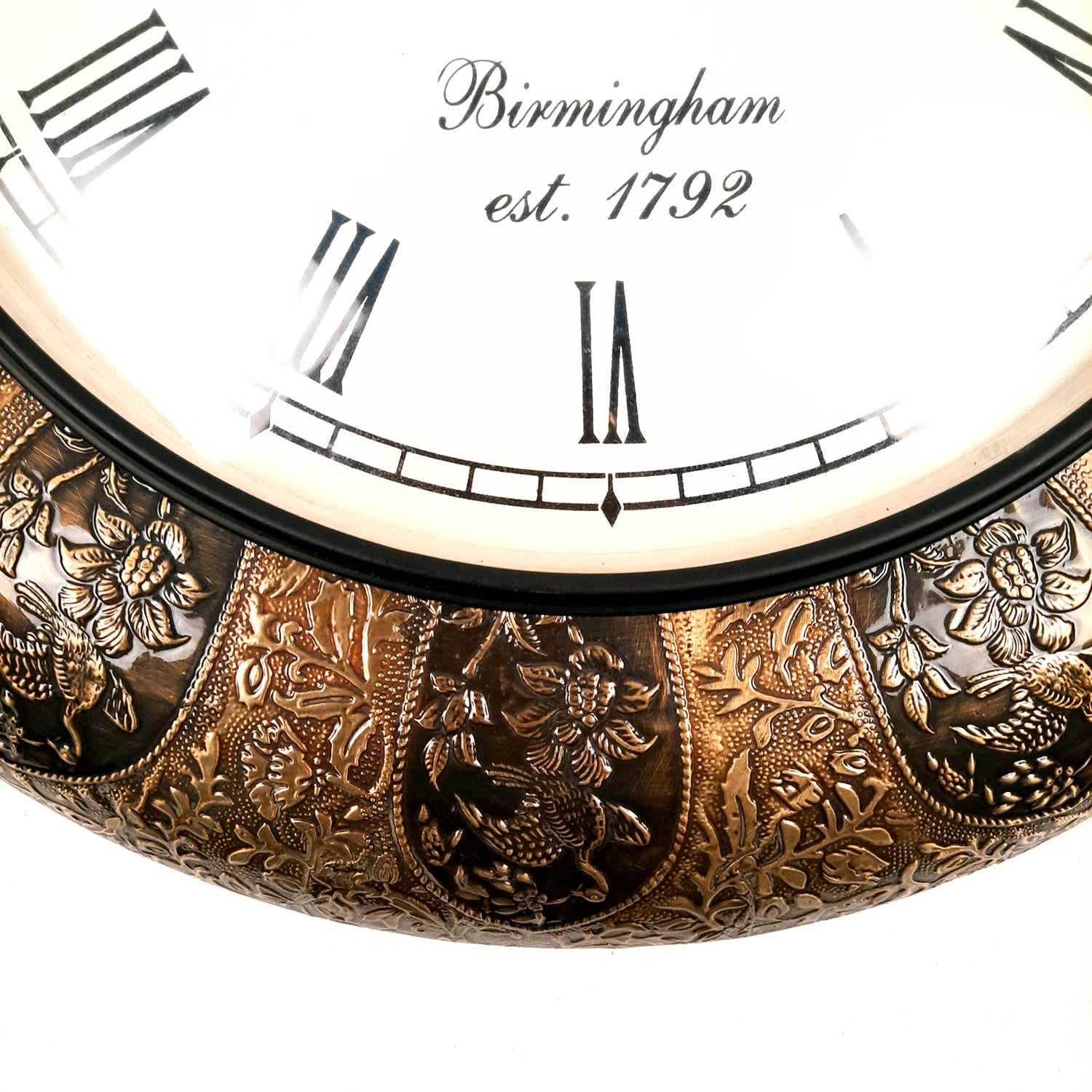 Wall Clock Hanging | Analogue Clock Antique With Wooden & Brass Finish - For Home, Living Room, Bedroom, Hall Decor | Wedding & Housewarming Gift - 18 Inch - Apkamart