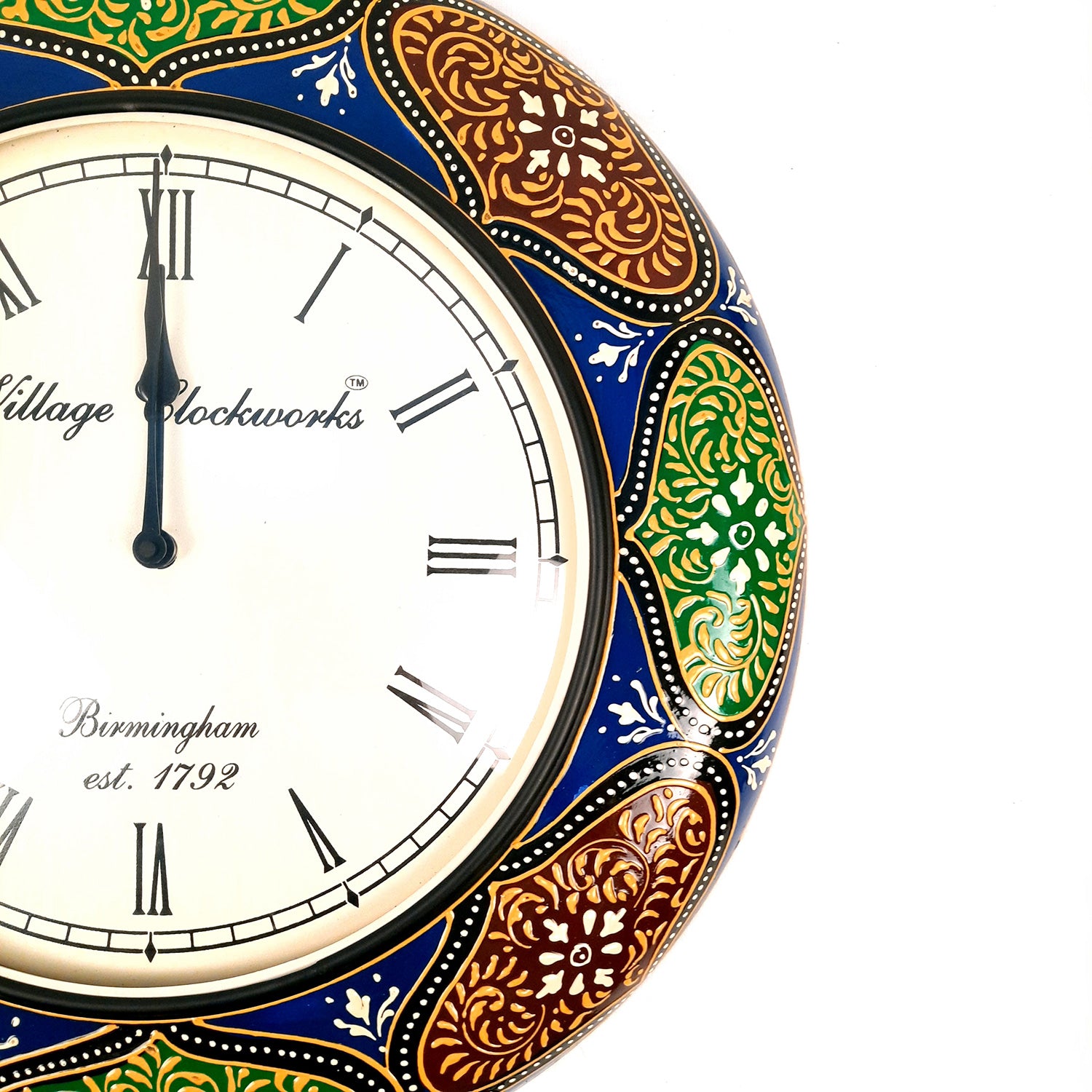 Wall Clock for Home | Wall Mount Analogue Clock Antique With Roman Numbers - For Living Room, Bedroom, Hall, Office Decor & Gift -18 Inch - Apkamart