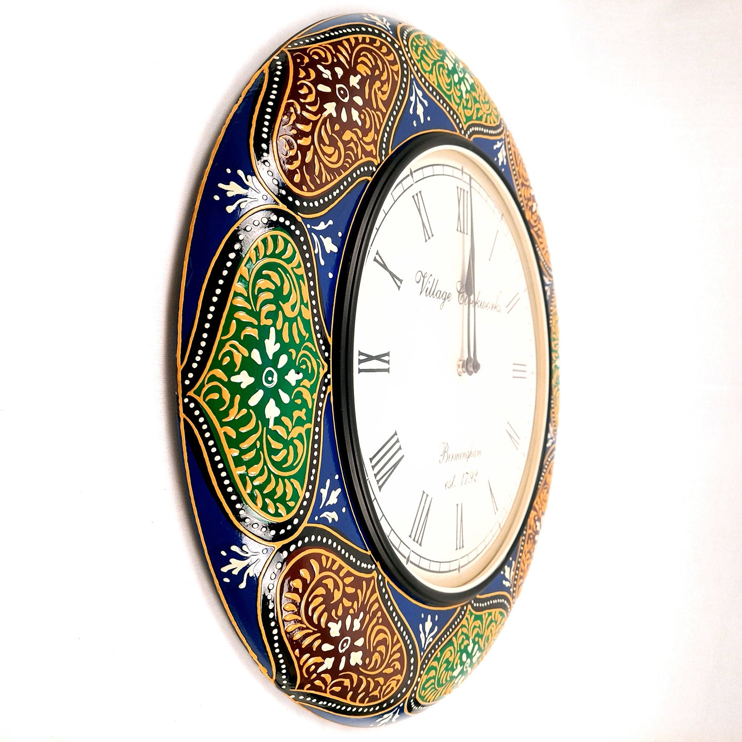 Wall Clock for Home | Wall Mount Analogue Clock Antique With Roman Numbers - For Living Room, Bedroom, Hall, Office Decor & Gift -18 Inch - Apkamart