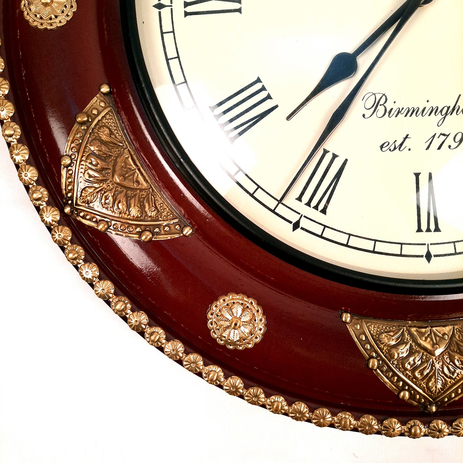 Wall Clock Wooden | Wall Mount Analogue Clock With Premium Wood Finish & Brass Work - For Home, Living Room, Bedroom, Hall Decor | Wedding & Housewarming Gift - 18 Inch - Apkamart #Style_Design 2