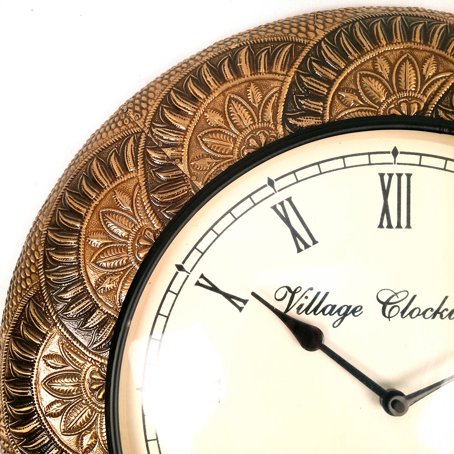 Wall Clock for Home | Wall Mount Analogue Clock Antique With Roman Numbers - For Living Room, Bedroom, Hall, Office Decor & Gift - Apkamart