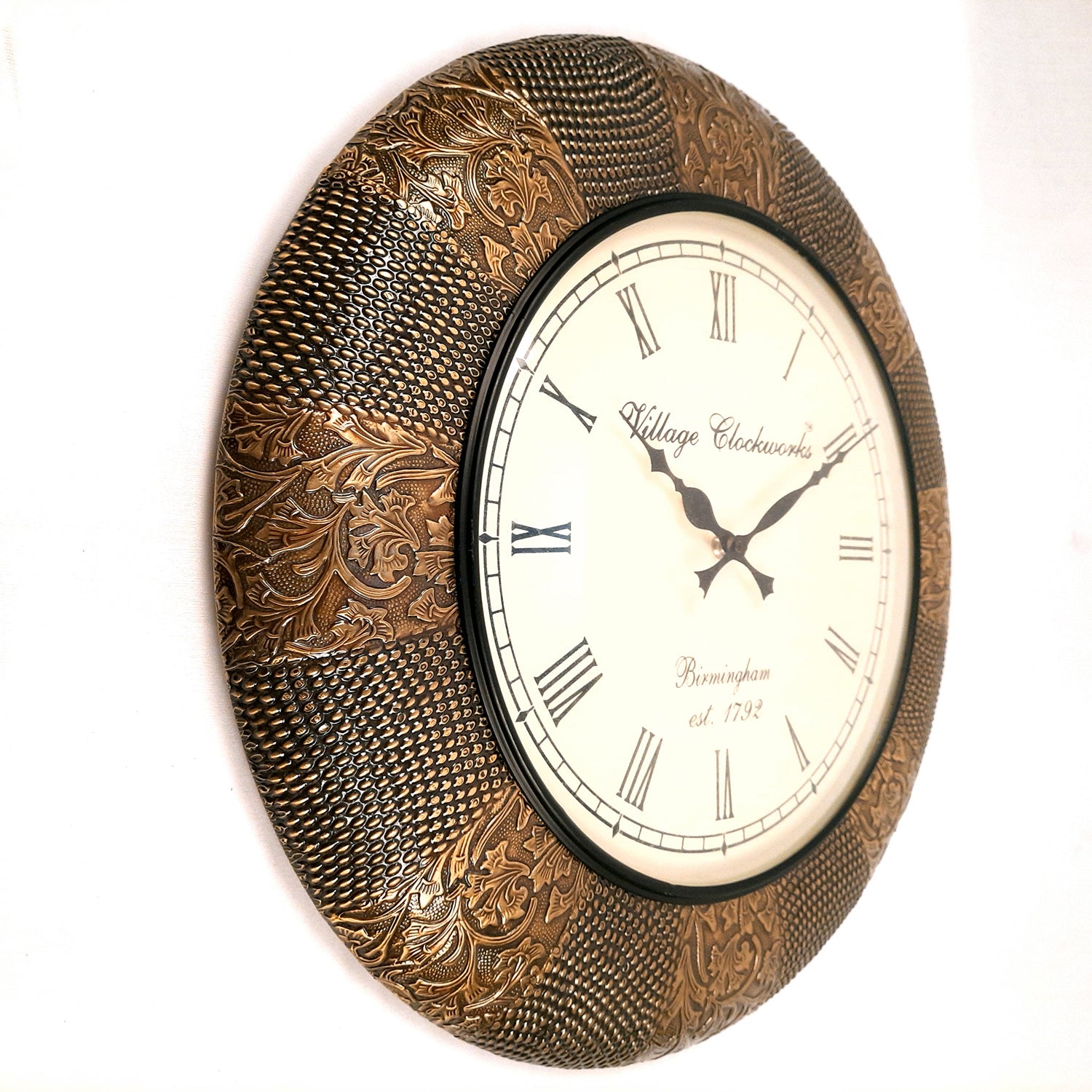 Wall Clock Vintage for Living Room | Wall Mount Clock Antique - For Home, Office, Bedroom, Hall Decor & Gifts | Wedding & Housewarming Gift - 18 Inch - Apkamart