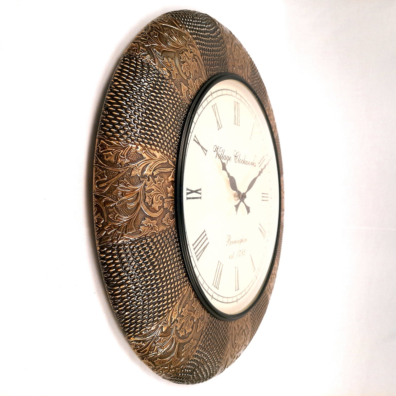 Wall Clock Vintage for Living Room | Wall Mount Clock Antique - For Home, Office, Bedroom, Hall Decor & Gifts | Wedding & Housewarming Gift - 18 Inch - Apkamart