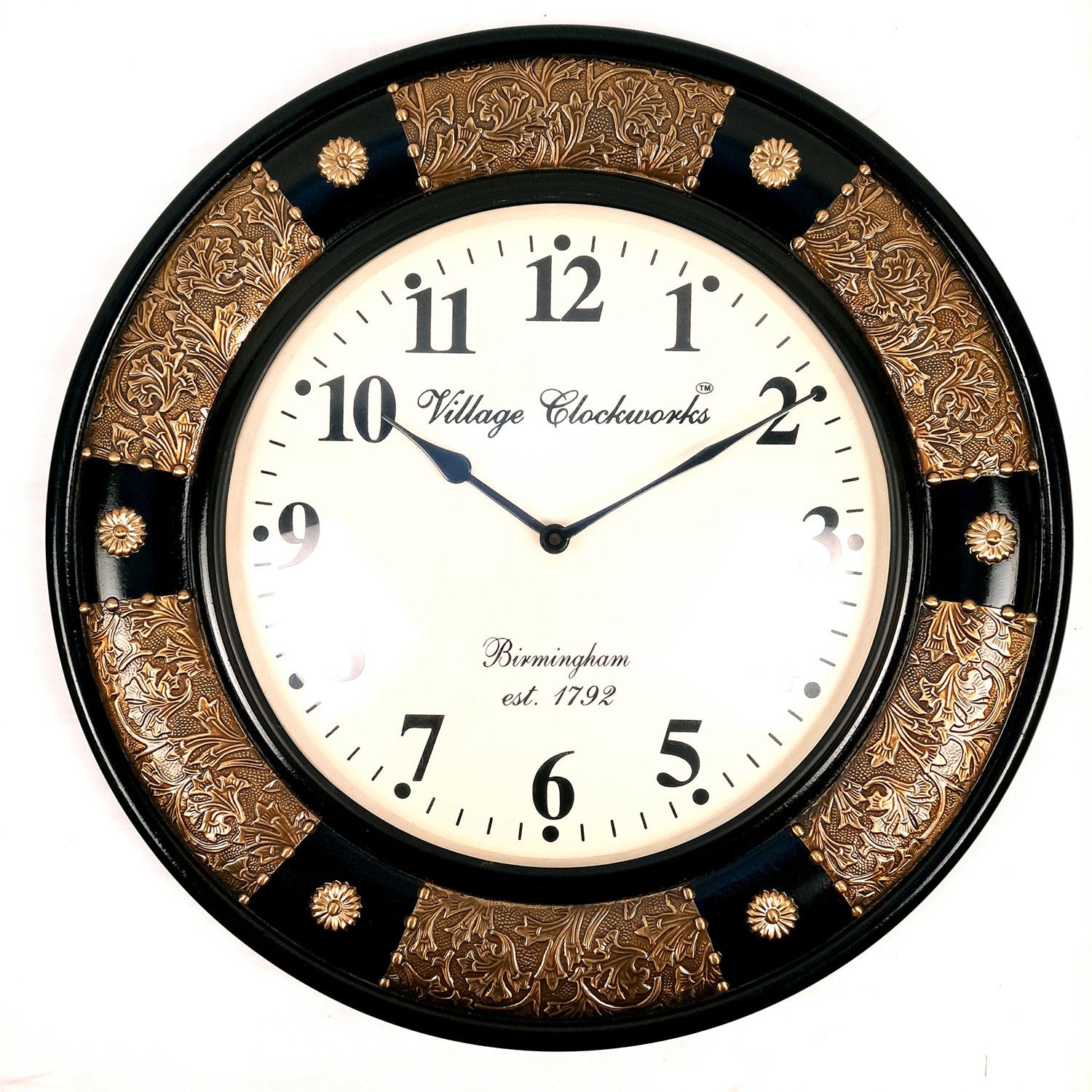 Wall Clock Wooden | Antique Clock With Premium Wood Finish & Brass Work - For Home, Living Room, Bedroom, Office & Hall Decoration | Wedding & Housewarming Gift - 18 Inch - Apkamart #Style_Design 2