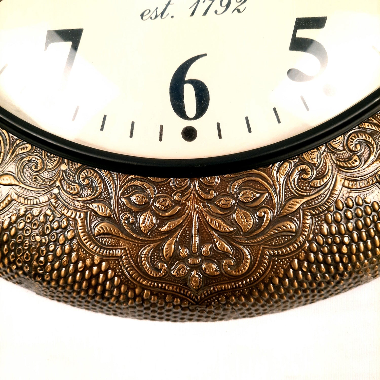 Wall Clock | Antique Clock Wall Mount With Wood & Brass Finish - For Home, Living Room, Bedroom, Office & Hall Decoration | Wedding & Housewarming Gift - 18 Inch - Apkamart