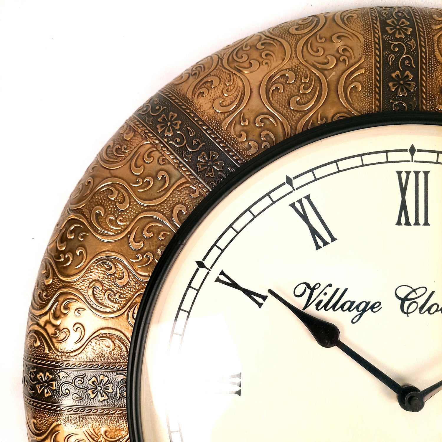 Wall Clock for Home | Wall Mount Analogue Clock Antique - For Living Room, Bedroom, Hall, Office Decor & Gift - 18 Inch - apkamart