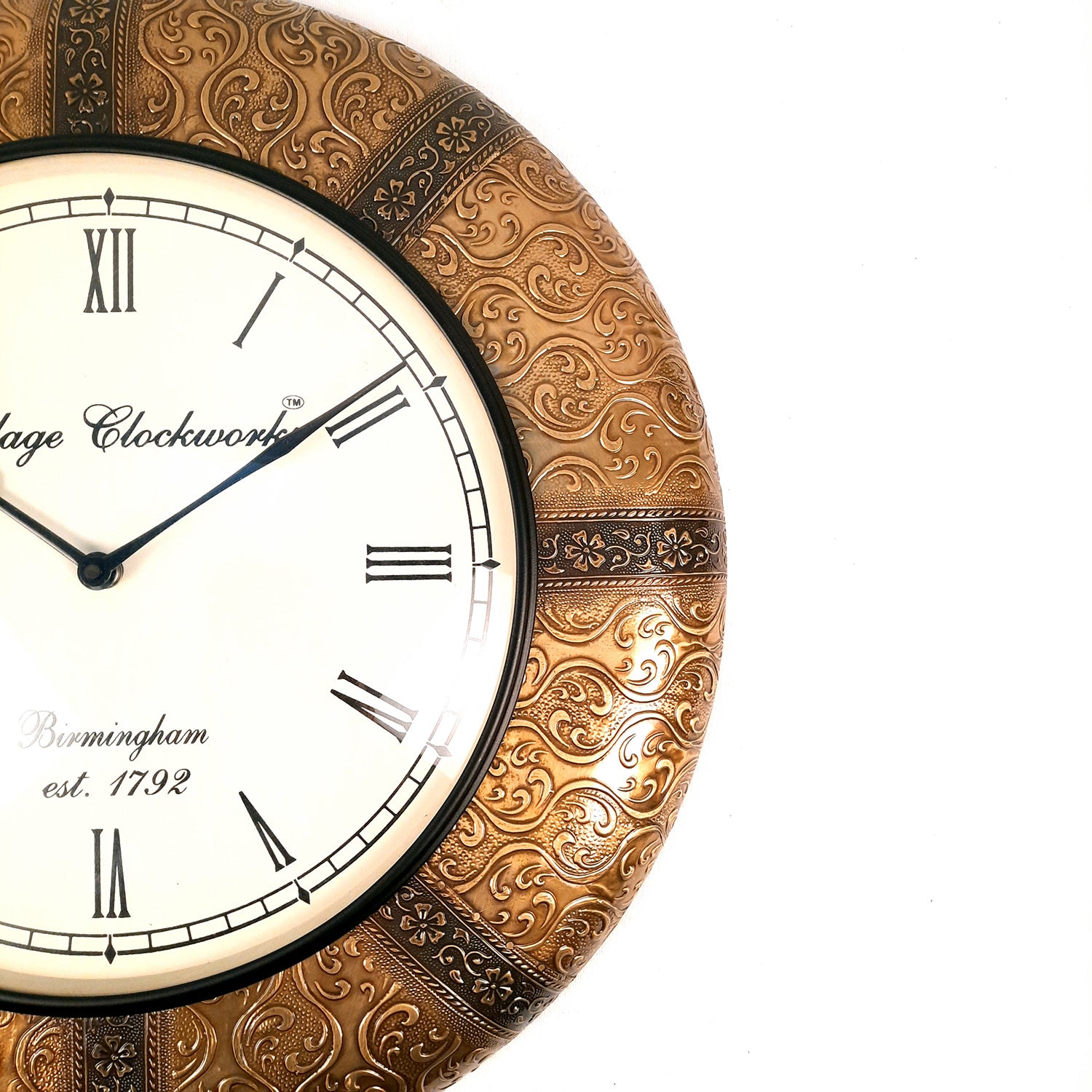 Wall Clock for Home | Wall Mount Analogue Clock Antique - For Living Room, Bedroom, Hall, Office Decor & Gift - 18 Inch - apkamart