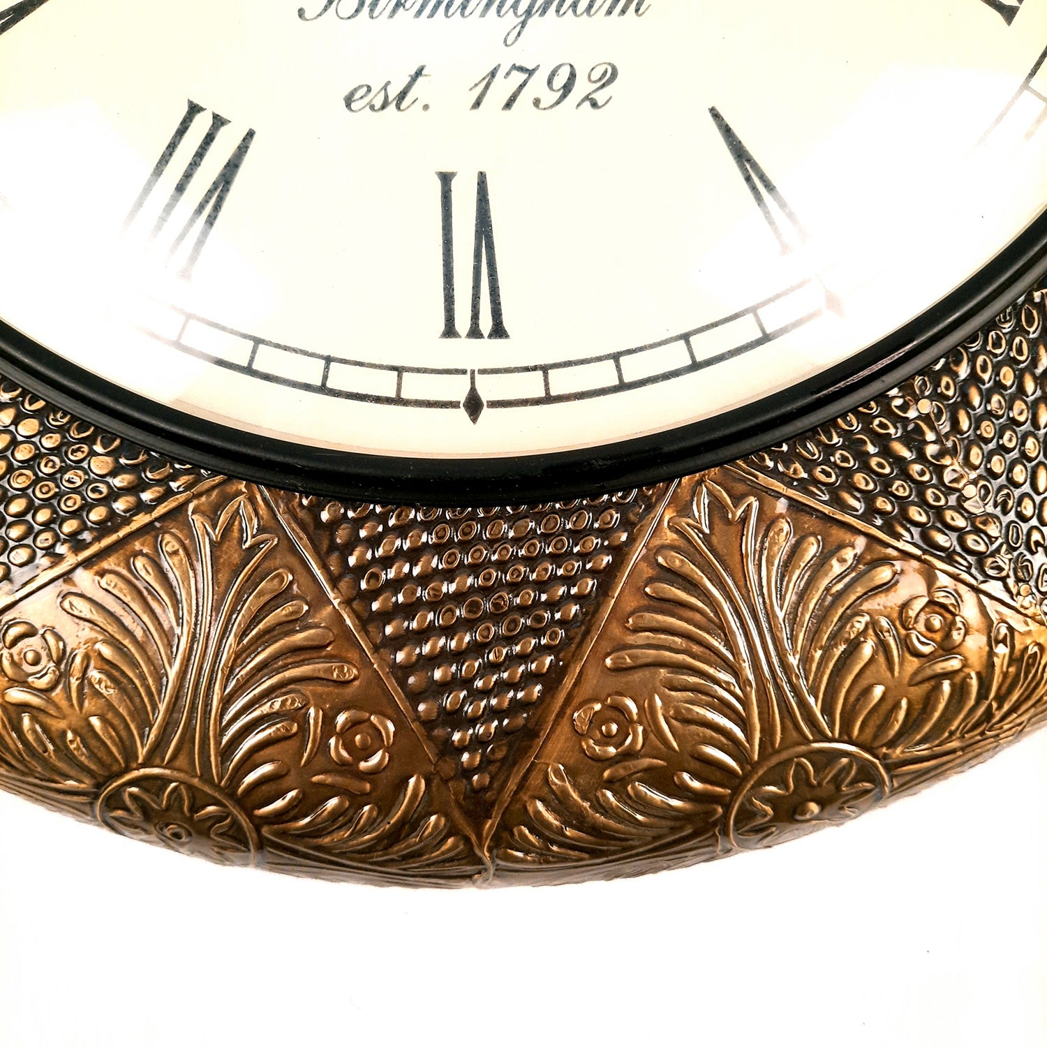 Wall Clock Vintage for Living Room | Wall Mount Clock With Antique Brass Work - For Home, Office, Bedroom, Hall Decor & Gifts | Wedding & Housewarming Gift - 18 Inch