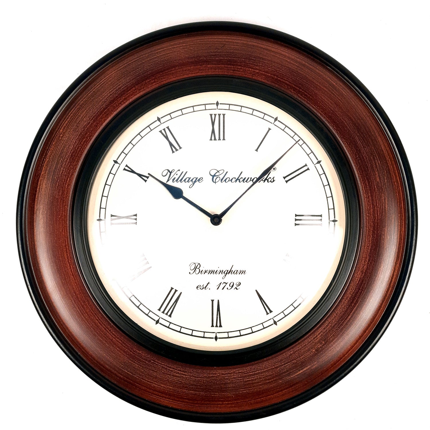 Wall Clock With Premium Wood Finish | Wall Mount Analogue Clock Antique - For Home, Living Room, Bedroom, Hall & Office Decor | Wedding & Housewarming Gift - 18 Inch - Apkamart