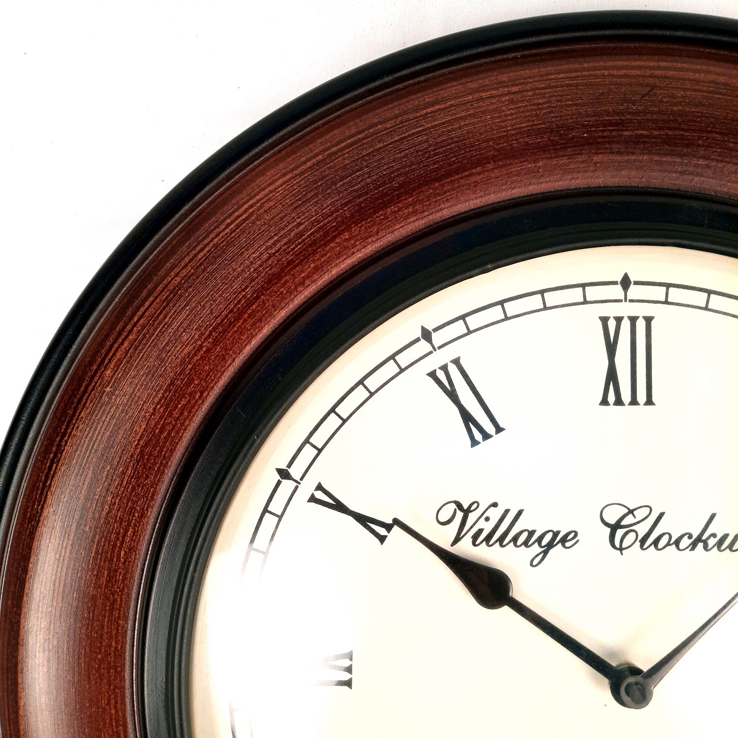 Wall Clock With Premium Wood Finish | Wall Mount Analogue Clock Antique - For Home, Living Room, Bedroom, Hall & Office Decor | Wedding & Housewarming Gift - 18 Inch - Apkamart